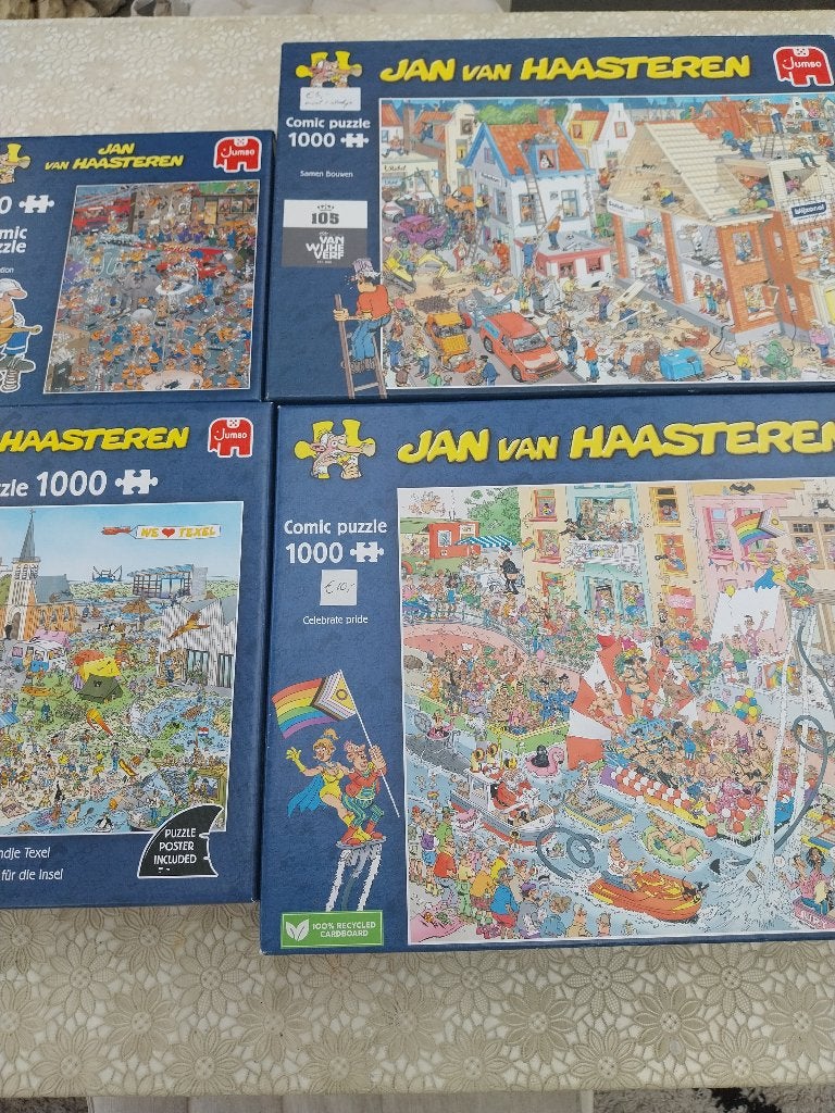 Van haasteren puzzels 4x, Ophalen, 500 t/m 1500 stukjes, Zo goed als nieuw, Legpuzzel