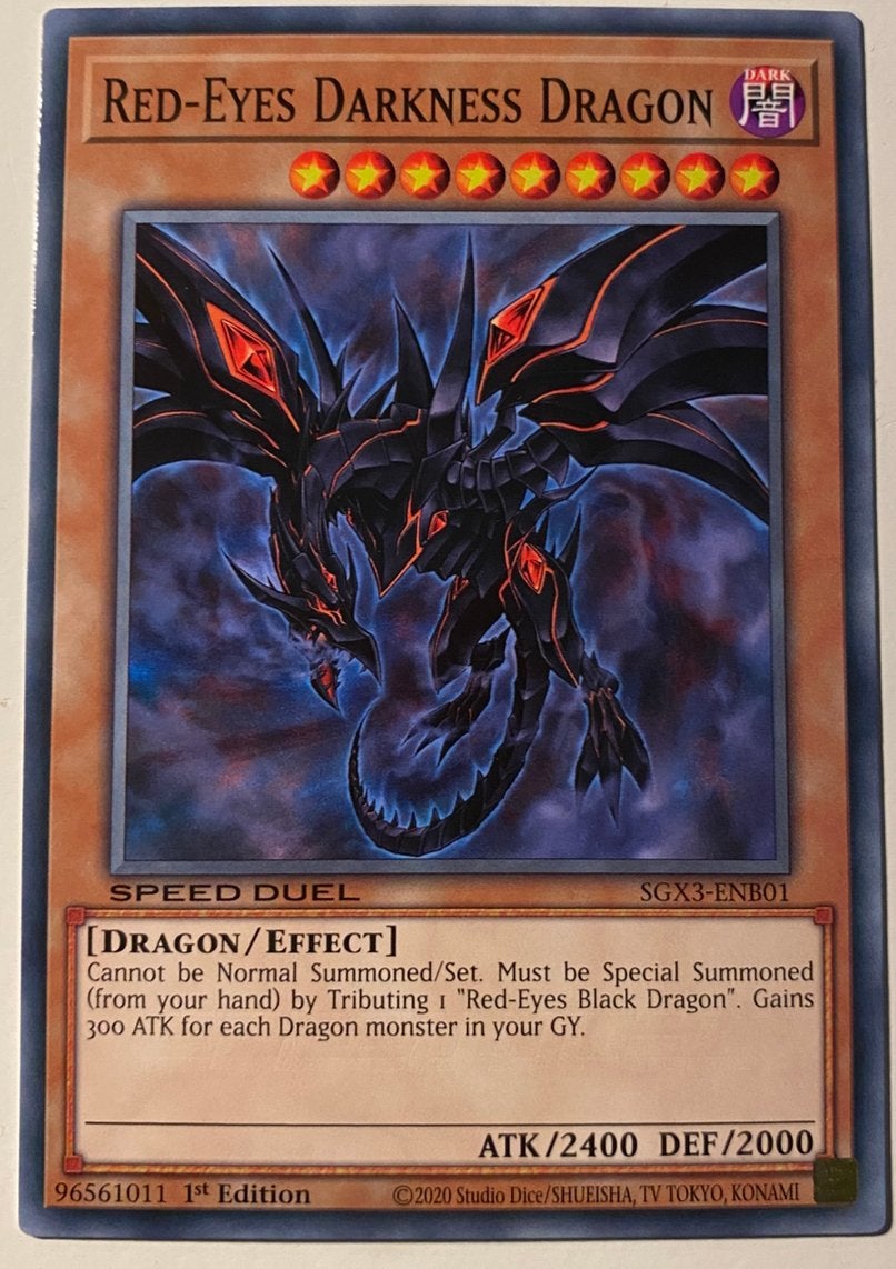 Yu-Gi-Oh! Red-Eyes Darkness Dragon SGX3 1st Edition !, Hobby en Vrije tijd, Verzamelkaartspellen | Yu-gi-Oh!, Ophalen of Verzenden