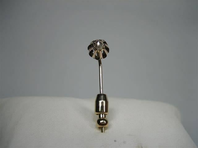 Antieke 14 karaat Diamanten Gouden Dasspeld ca.1890, Sieraden, Tassen en Uiterlijk, Antieke sieraden, Verzenden, Goud, Broche