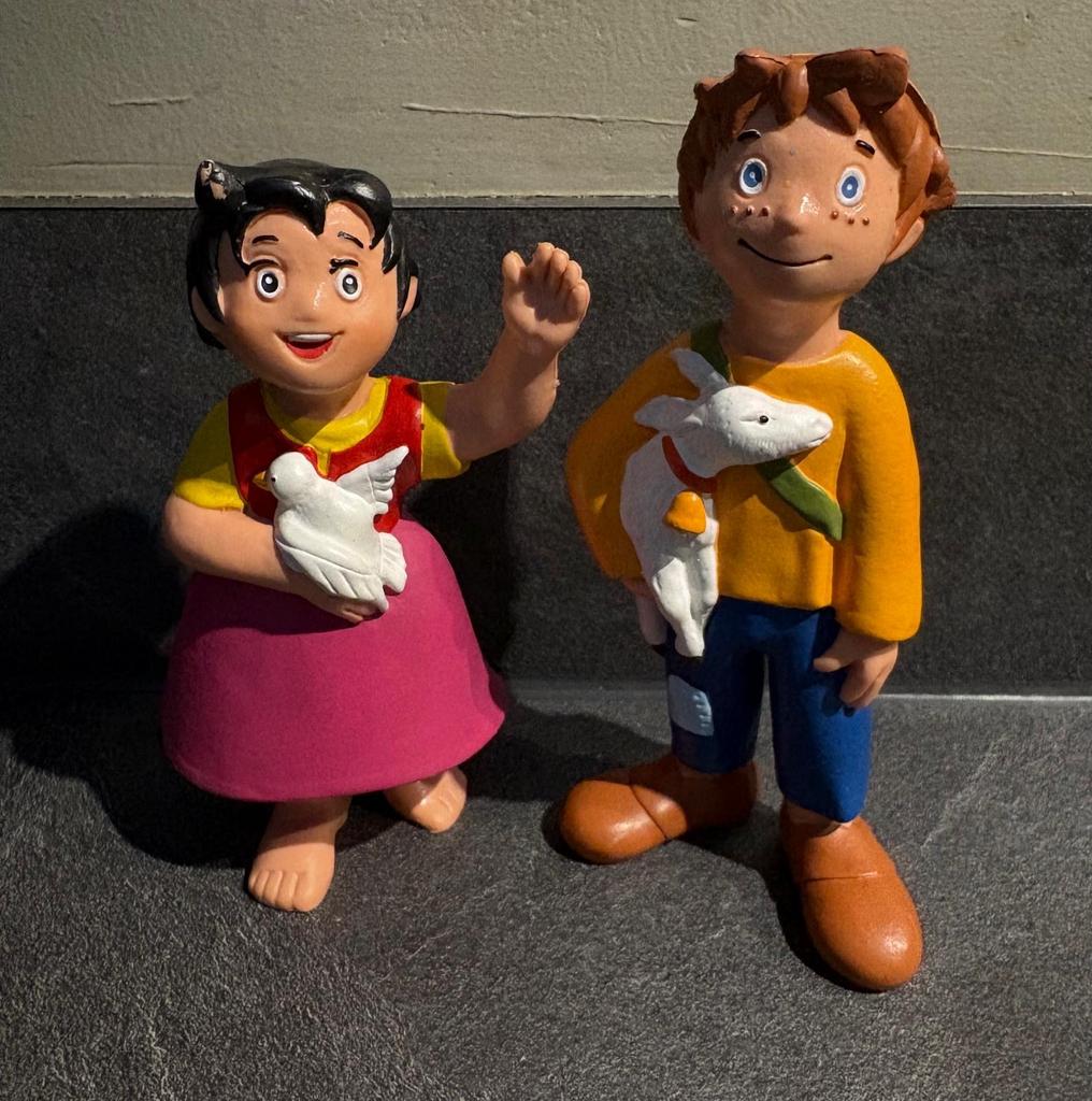Heidi en Peter Bullyland Figuren - Groot Formaat, Ophalen of Verzenden, Gebruikt
