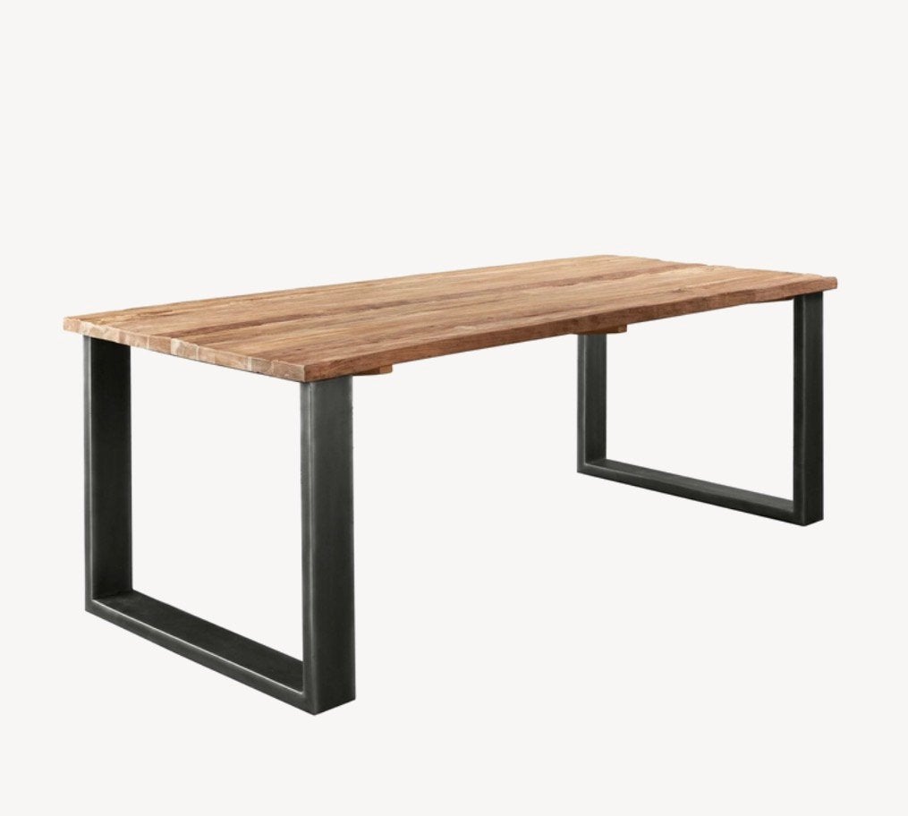 Stoere eettafel Romaro 160x90 - teakhout - industrieel, Huis en Inrichting, Tafels | Eettafels, Zo goed als nieuw, 50 tot 100 cm