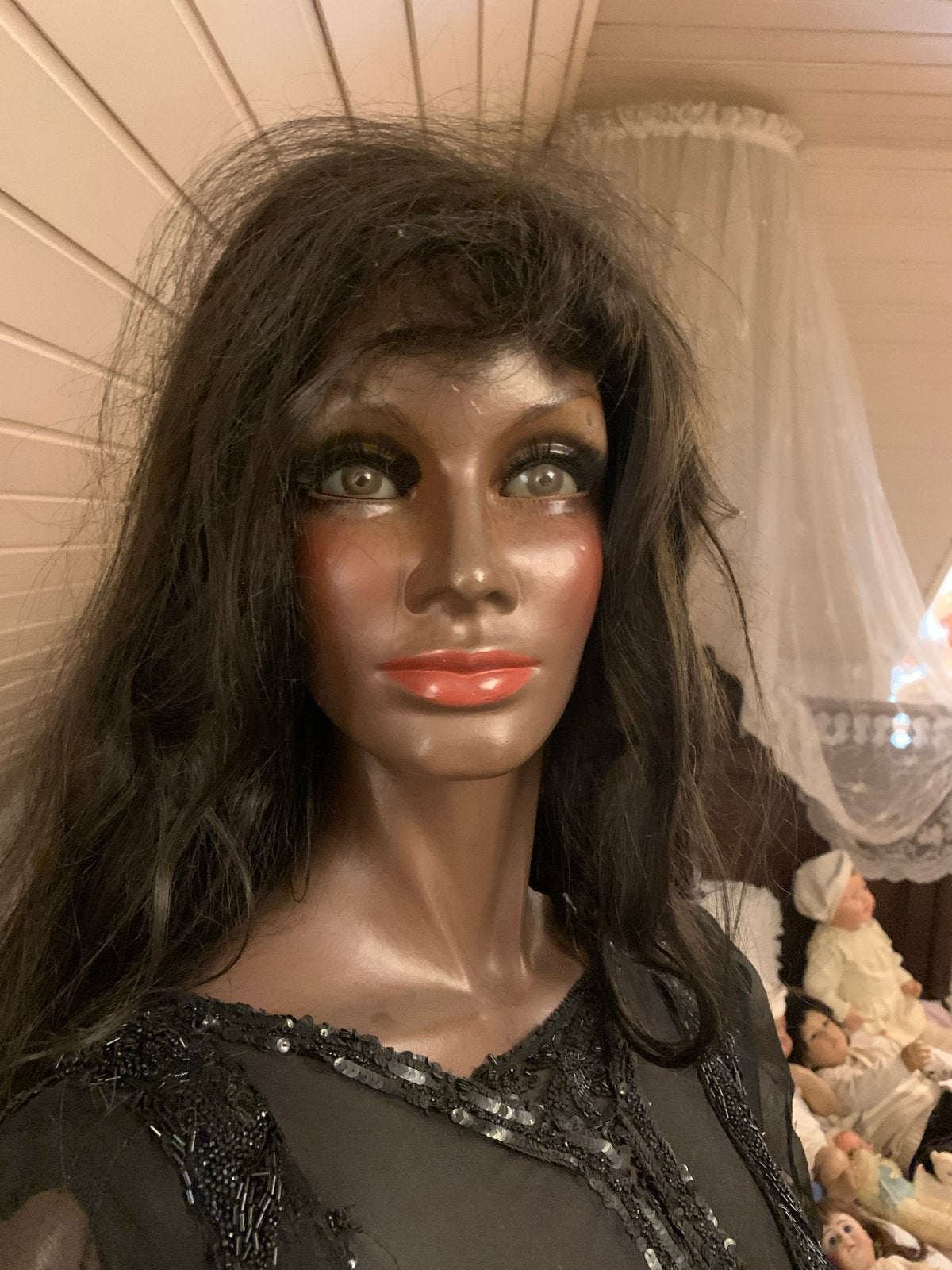 Vintage etalagepop / mannequin met donkere huidskleur, Ophalen, Zo goed als nieuw, Overige typen