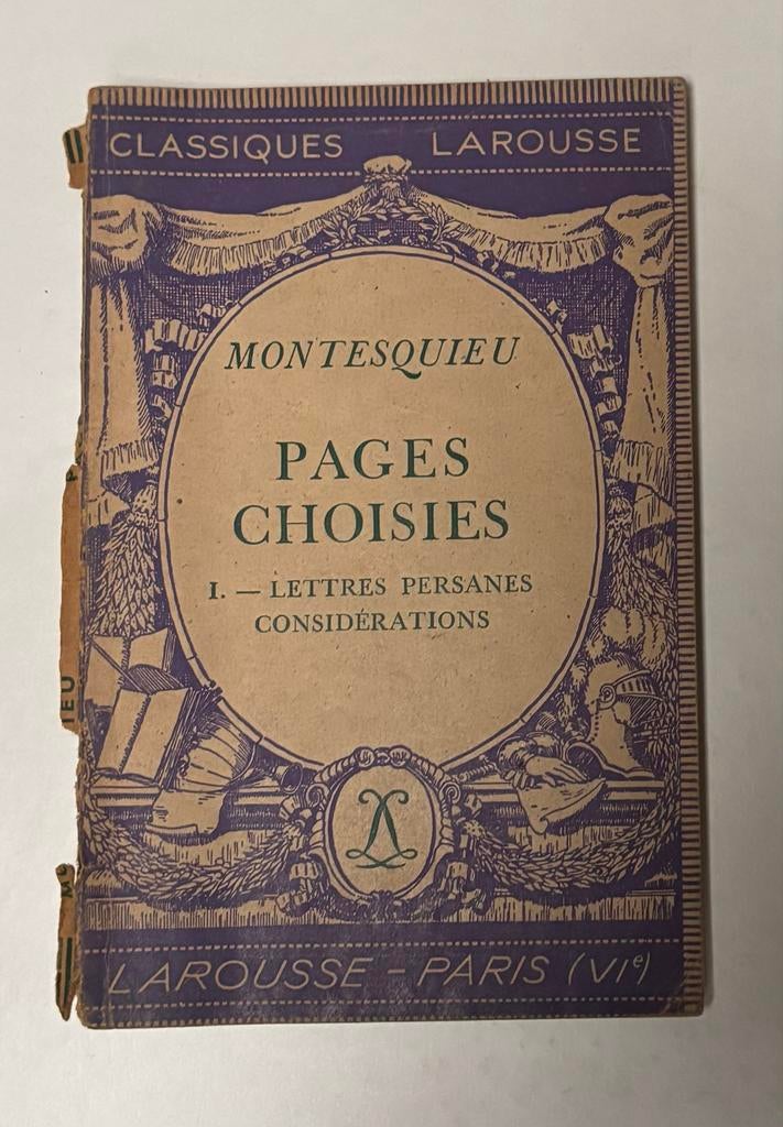Montesquieu - Pages Choisies - Lettres Persanes, Ophalen of Verzenden, Gelezen, Europa overig