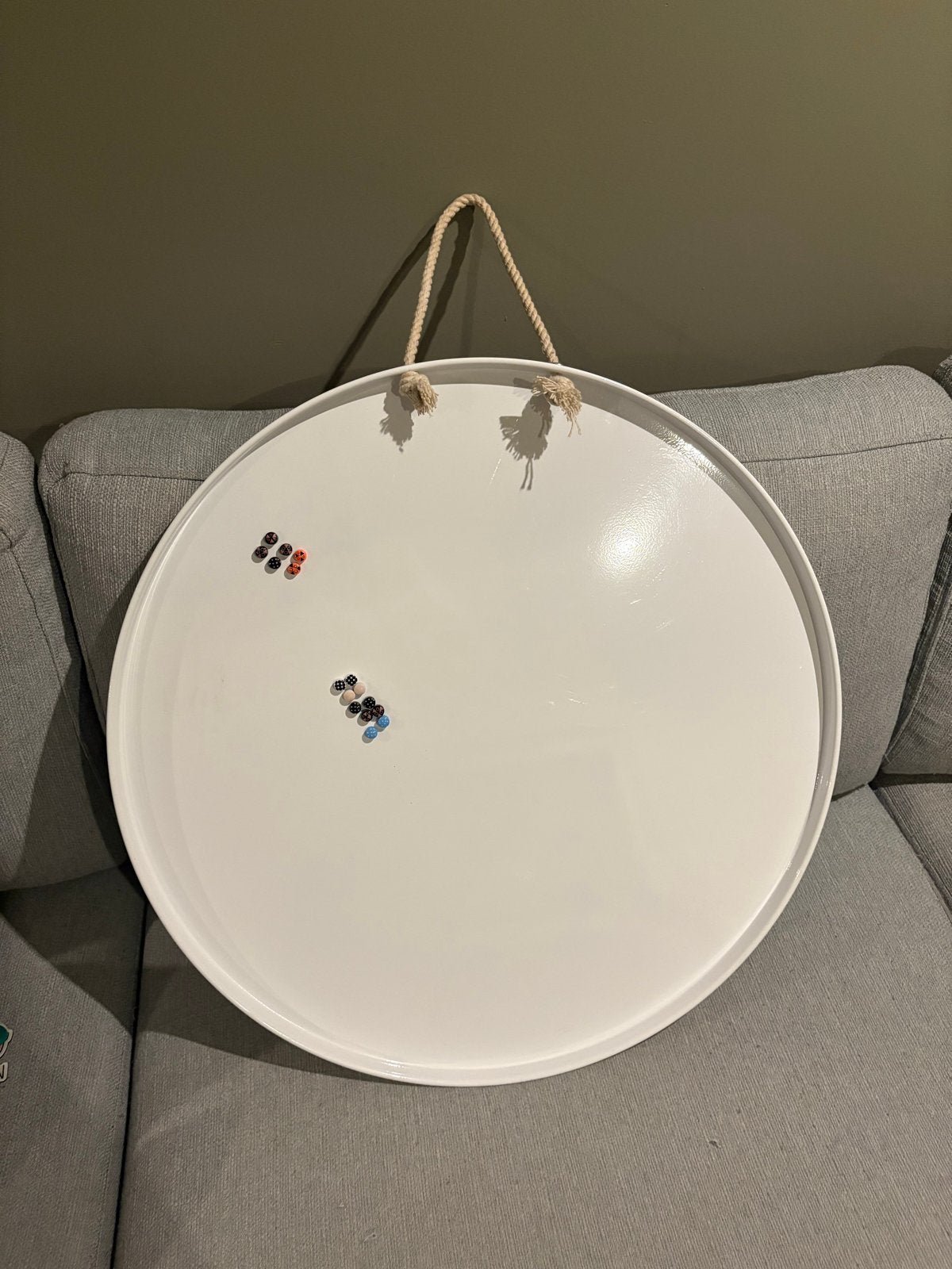 Rond Magneetbord Wit - 60cm Diameter, Huis en Inrichting, Ophalen, Zo goed als nieuw, Magneetbord