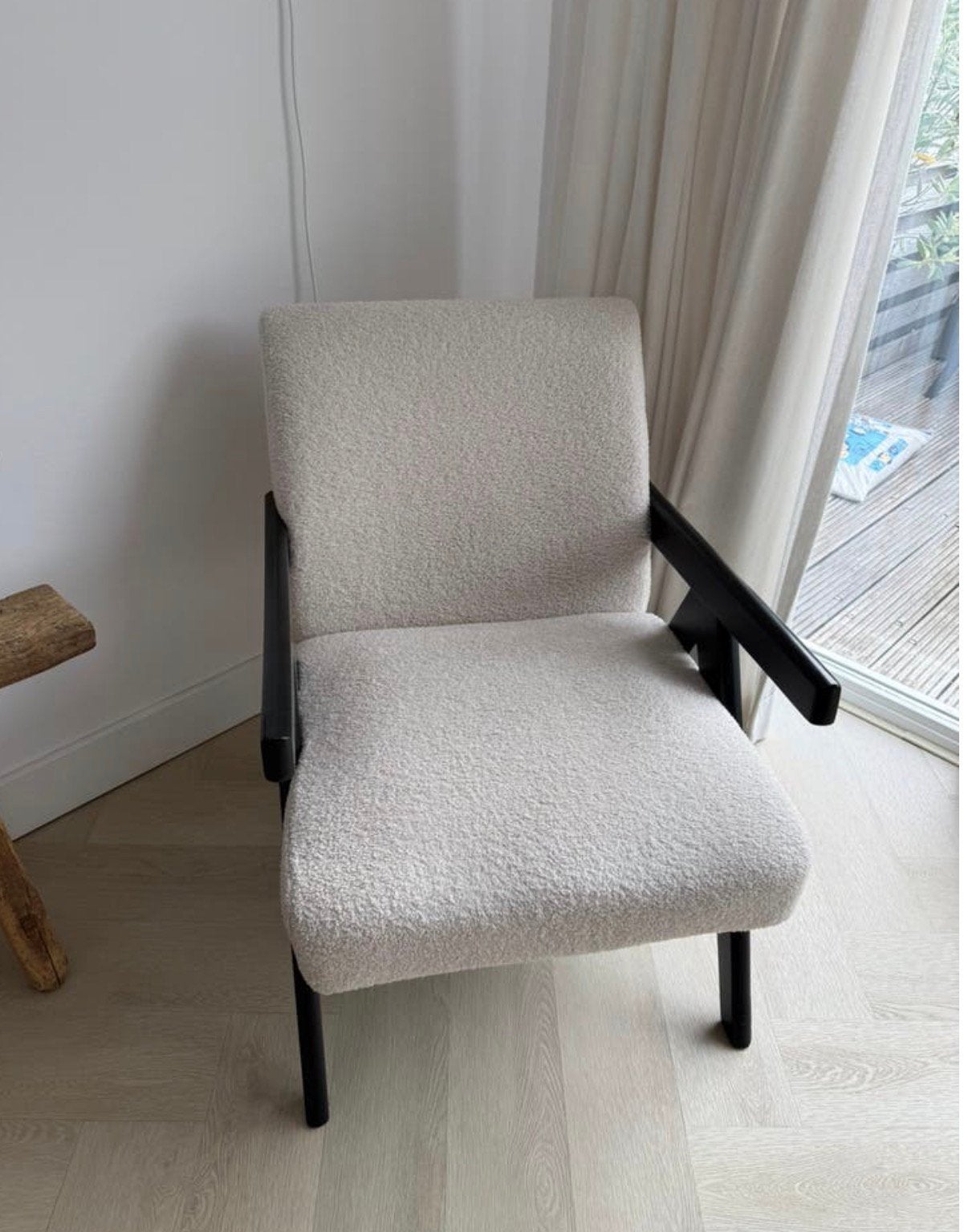 Karwei teddy stoel met armleuningen, Ophalen, Zo goed als nieuw, Minder dan 75 cm, 50 tot 75 cm