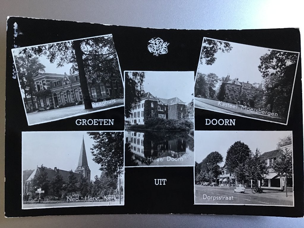 Oude ansichtkaart Groeten uit Doorn Kasteel Moersbergen 1971, Verzamelen, Ansichtkaarten | Nederland, Ophalen of Verzenden, 1960 tot 1980