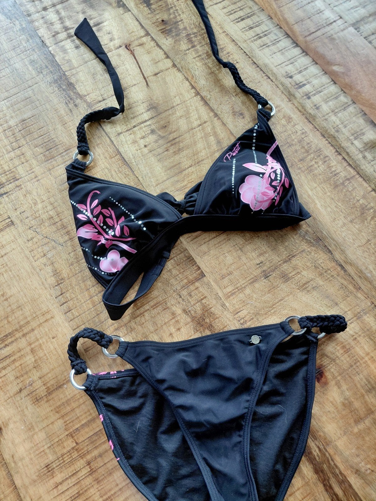 Protest bikini maat M/38 met gevlochten bandjes, Zwart, Nieuw, Ophalen of Verzenden, Protest