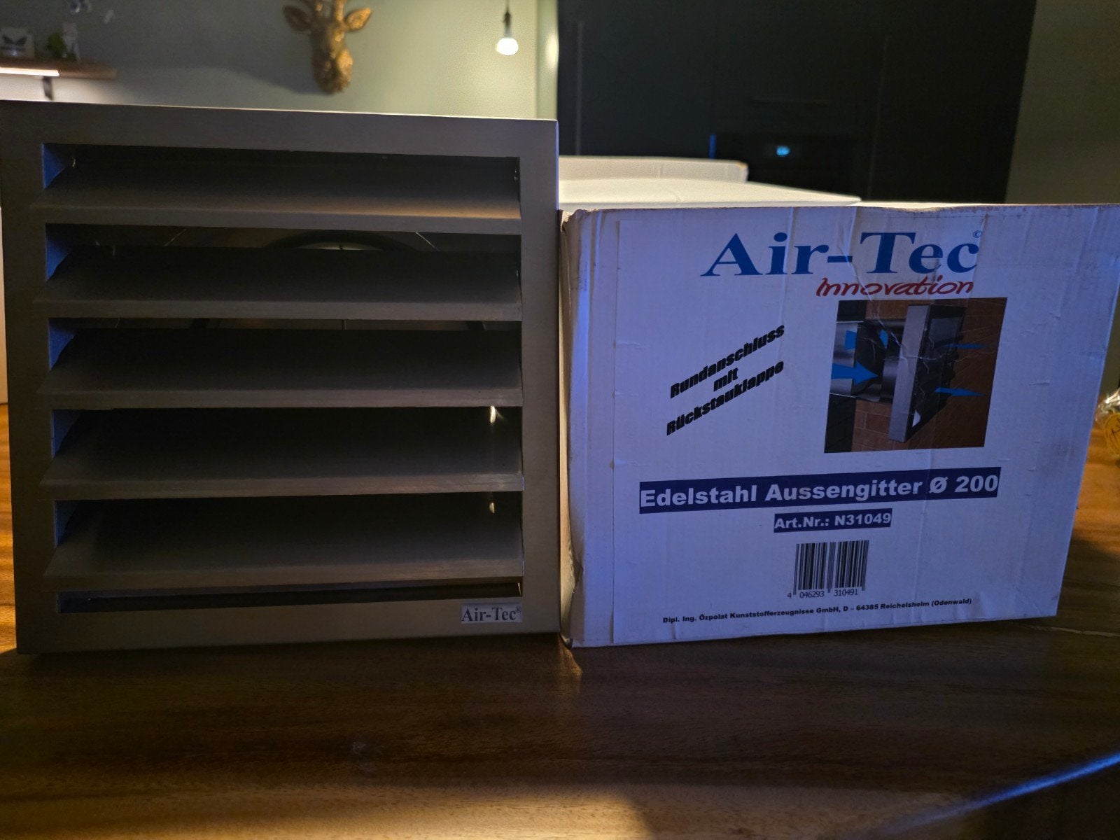 Air-Tec RVS Muurdoorvoer met Terugslagklep Ø 190 mm, Ophalen of Verzenden, Nieuw, Ventilator