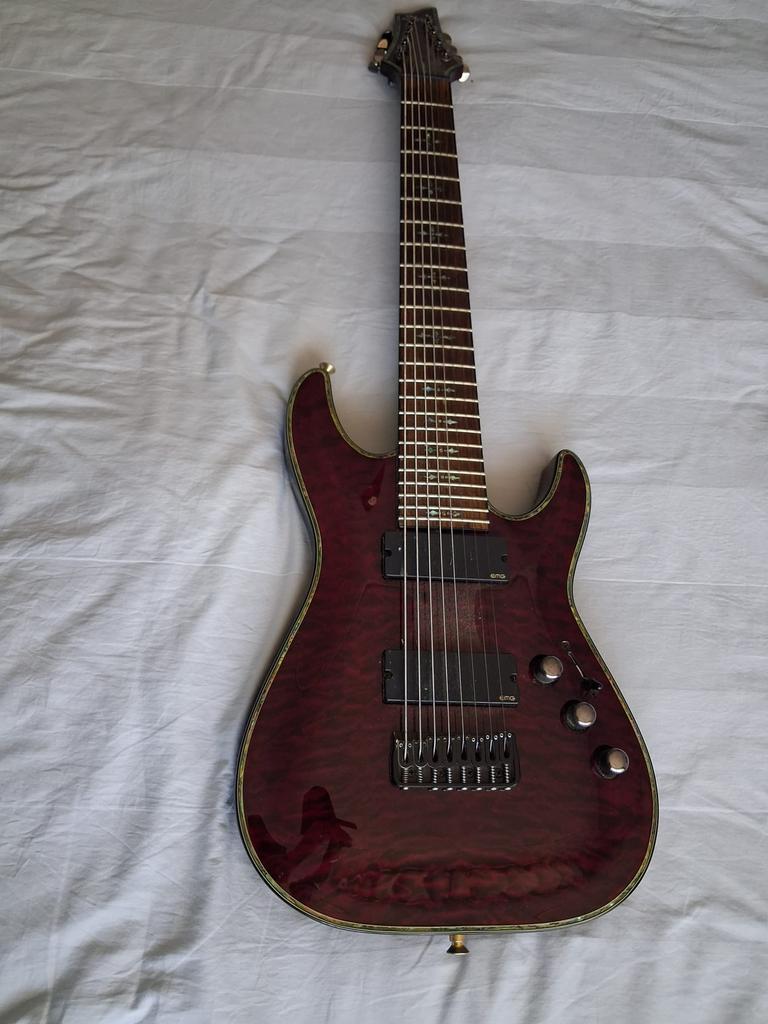Schecter Hellraiser c-8, 8 string gitaar, Muziek en Instrumenten, Snaarinstrumenten | Gitaren | Elektrisch, Zo goed als nieuw