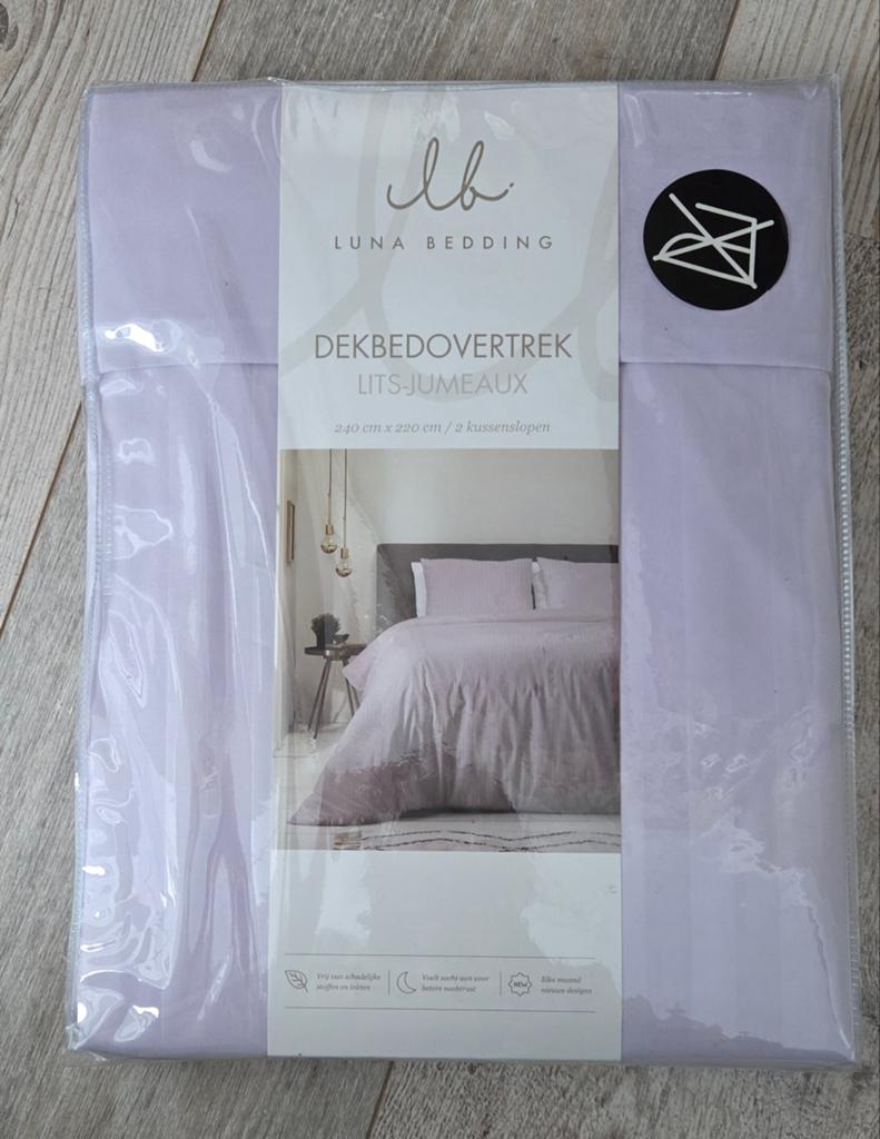 Luna Bedding Dekbedovertrek Lits-Jumeaux Lila, Ophalen of Verzenden, Nieuw, Tweepersoons, Dekbedovertrek