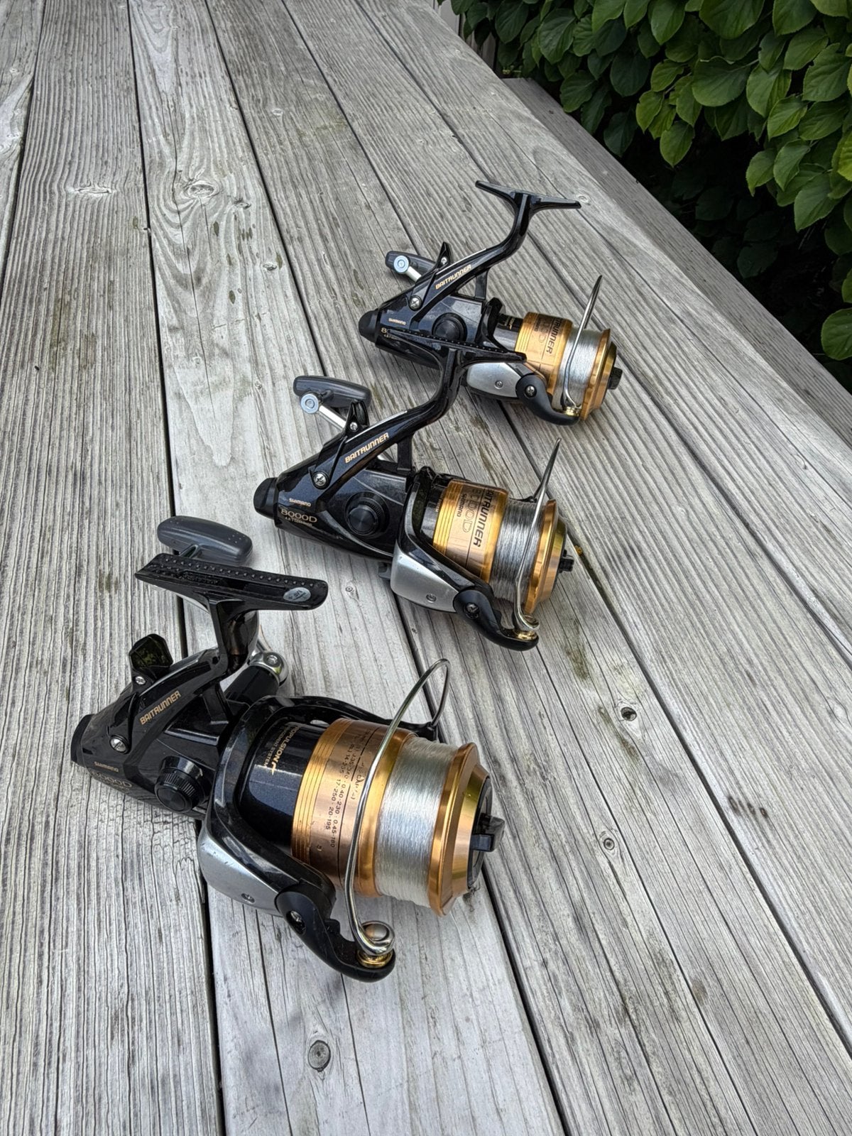 3x nette Shimano Baitrunner USA 8000D, Watersport en Boten, Ophalen of Verzenden, Gebruikt, Molen
