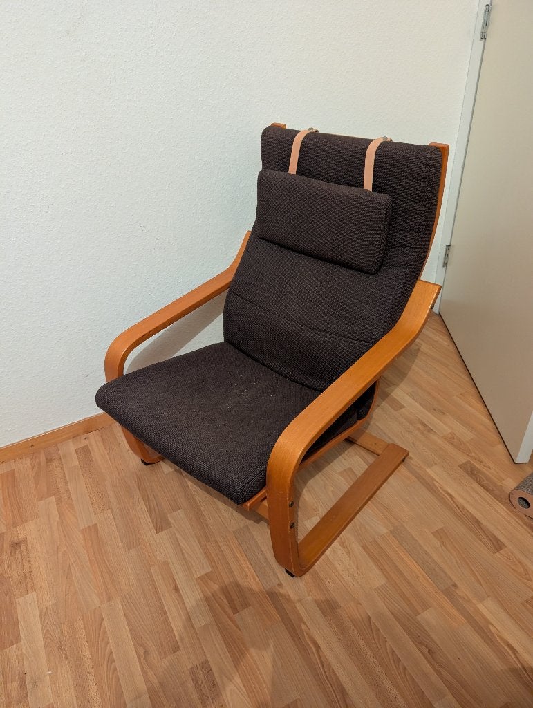 Fauteuil (POÄNG), Huis en Inrichting, Ophalen, Gebruikt, 75 tot 100 cm, Stof