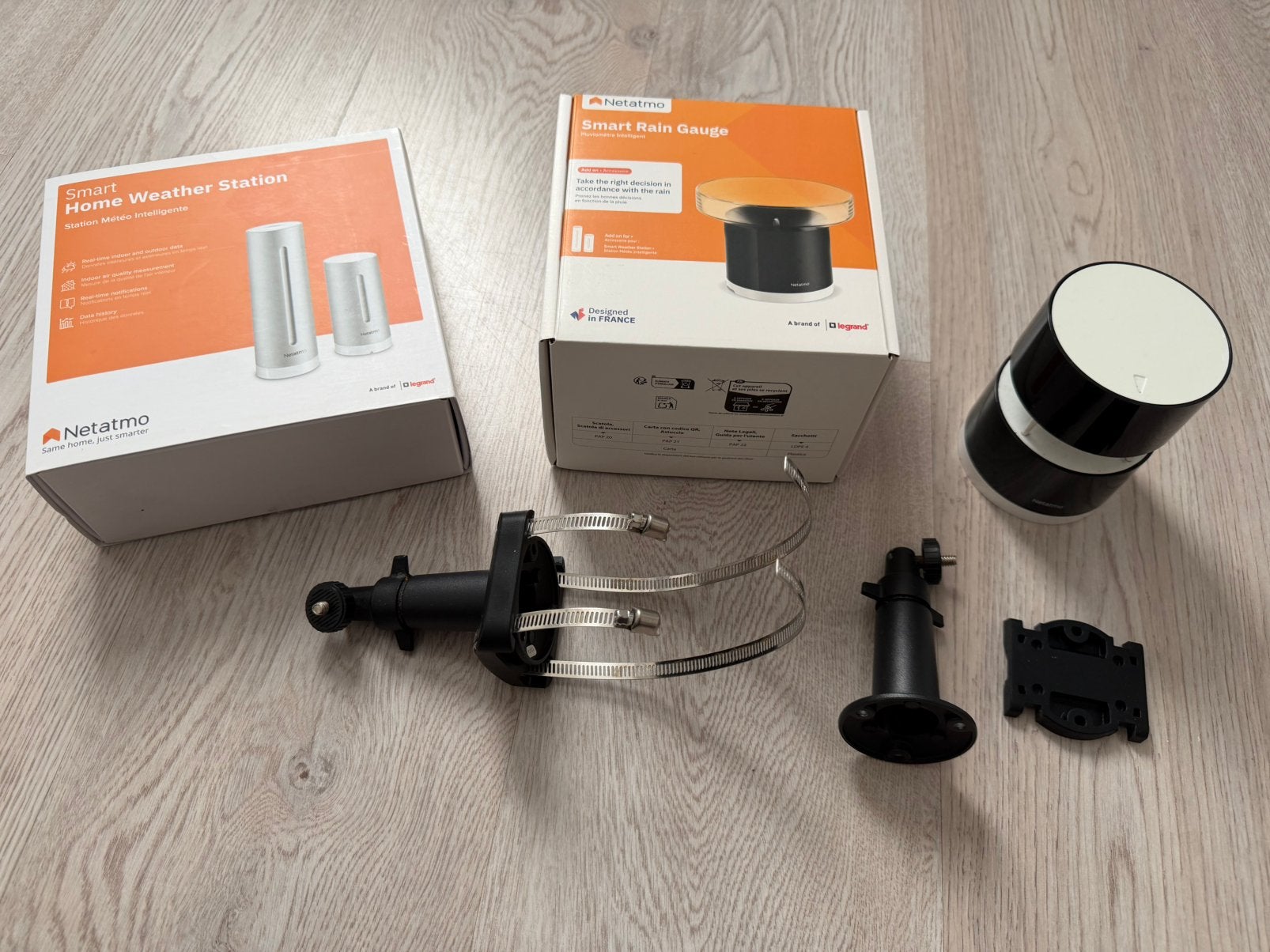 Netatmo V4 Weerstation compleet + Regenmeter + Windmeter, Ophalen of Verzenden, Zo goed als nieuw, Weerstation
