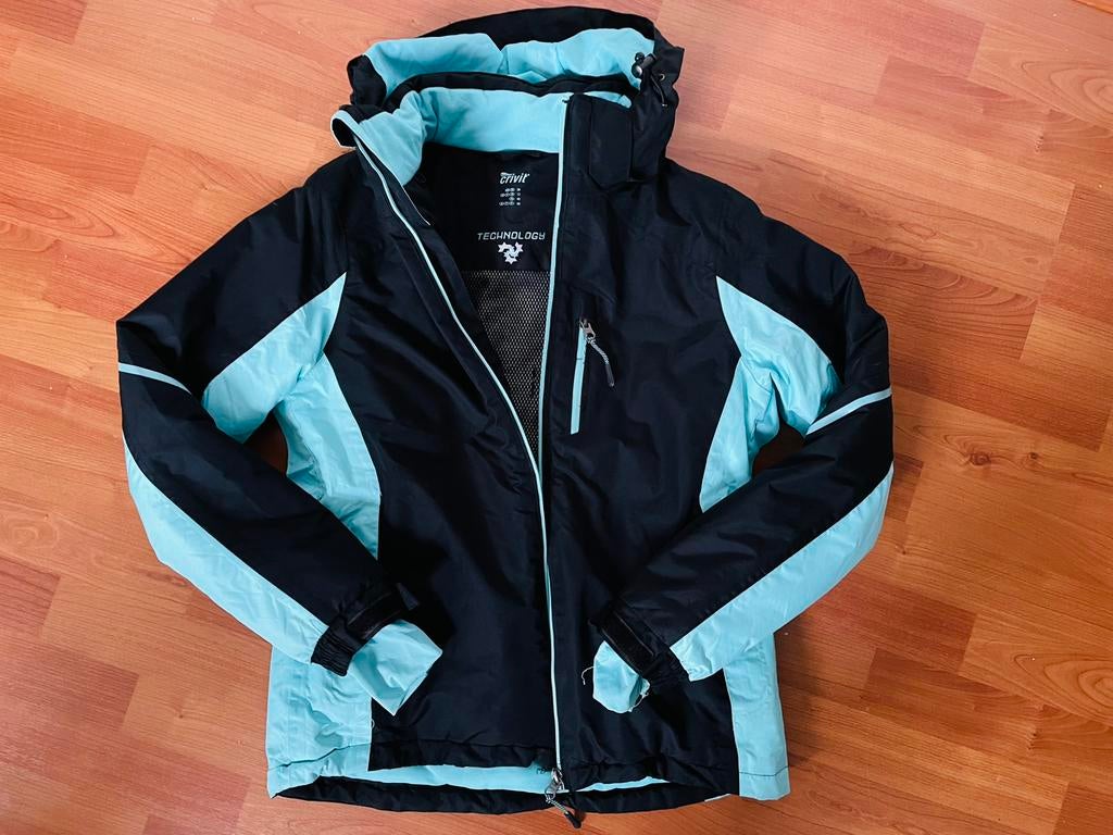 Ski jack pro dames blauw-zwart maat 34-36, Ophalen, Zo goed als nieuw, Maat 34 (XS) of kleiner, Jack