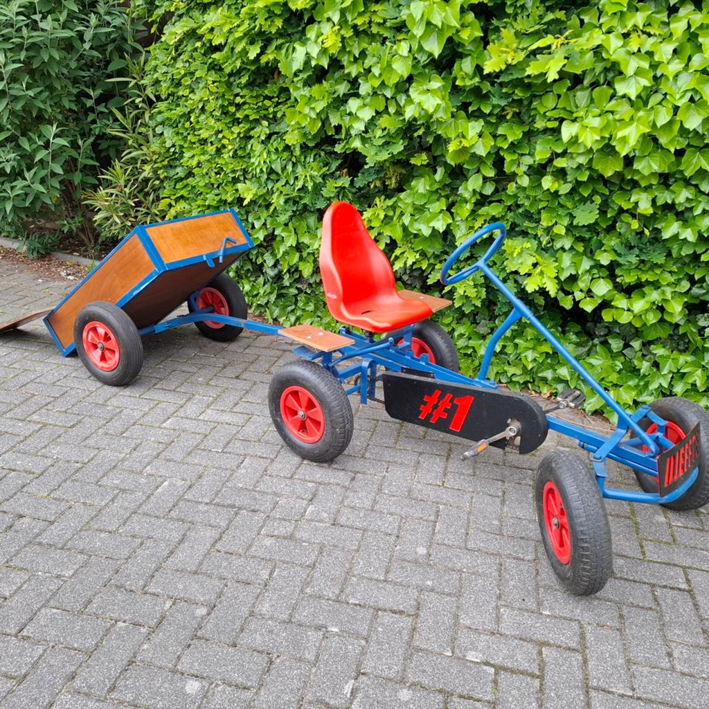 Zeer mooie trap skelter met aanhanger, volledig vernieuwd., Ophalen of Verzenden, Zo goed als nieuw, Overige merken, Met kar of aanhanger