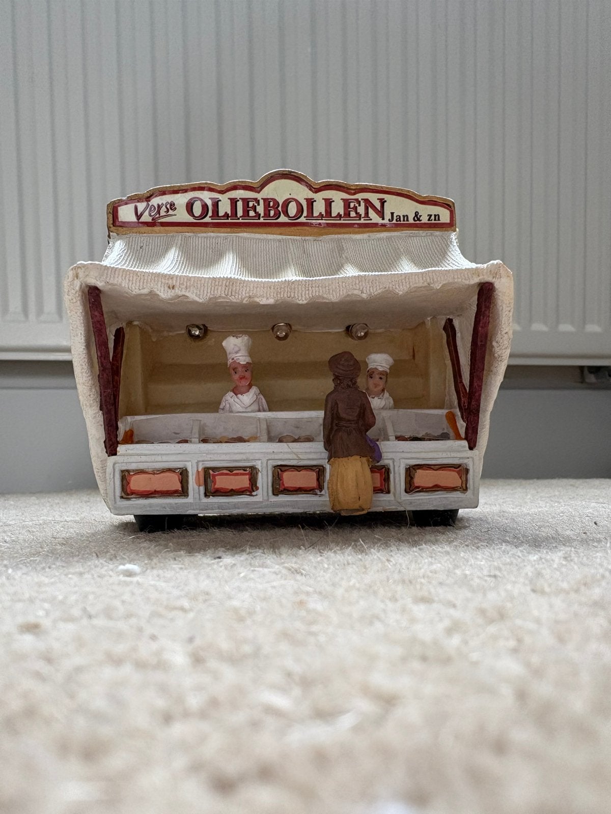 Vintage decoratieve oliebollenlamp / miniatuur kraampje, Ophalen of Verzenden, Gebruikt
