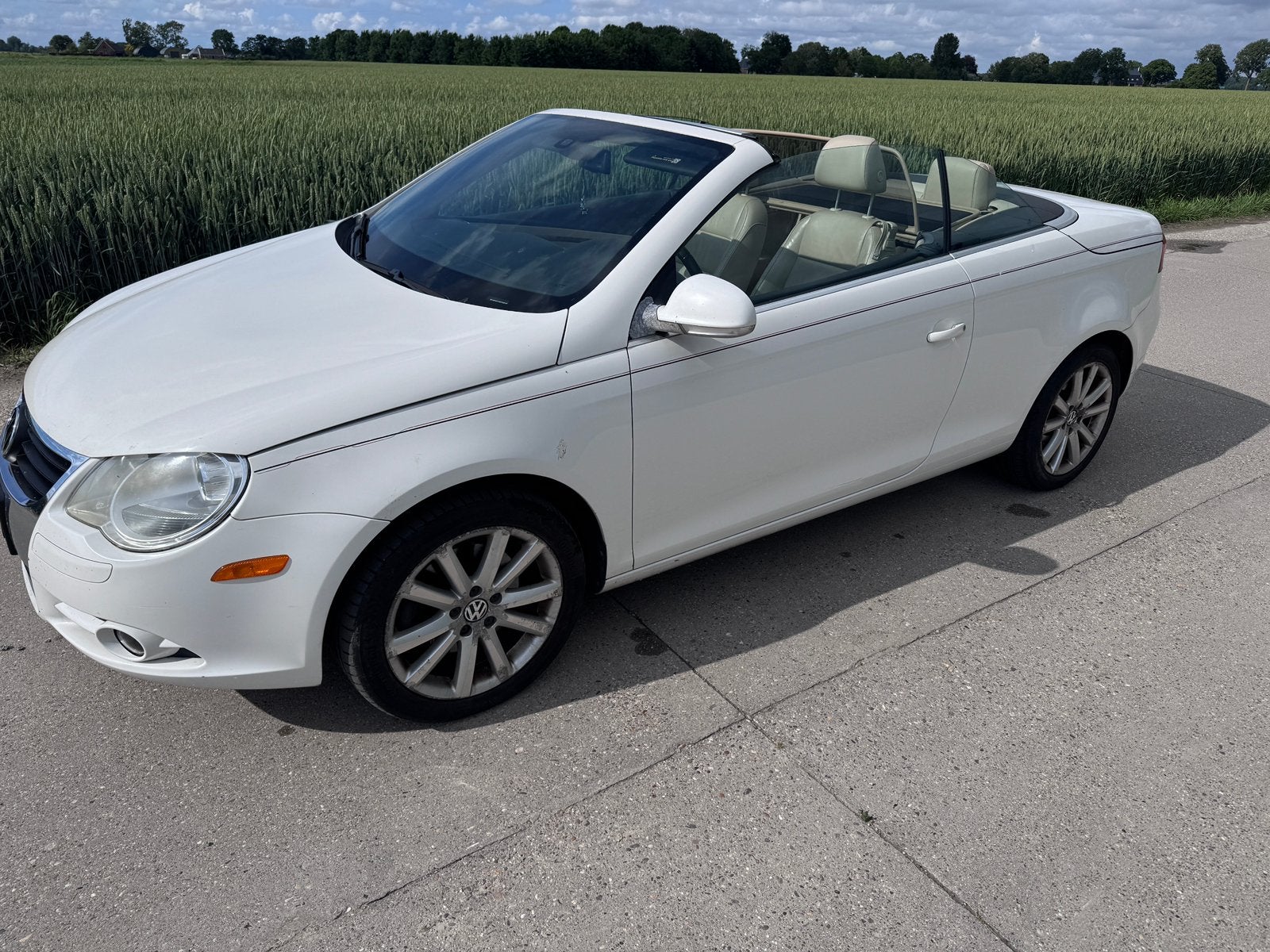 Volkswagen EOS 2007 Wit, automaat, Beige, 4 cilinders, 4 stoelen, Wit