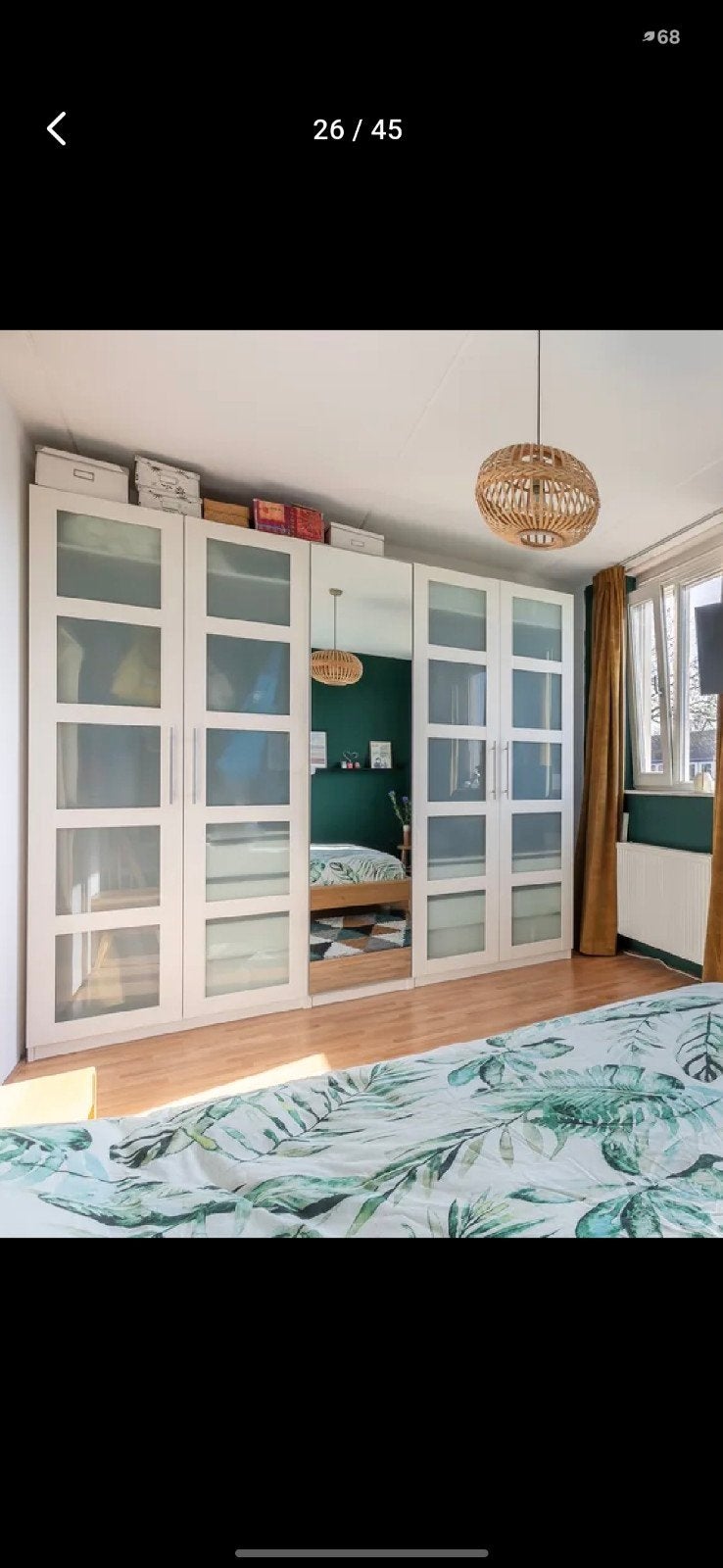 4x Pax/Bergsbo Frosted Glas Deuren 50x229 cm, Ophalen, Glas, 50 tot 100 cm, 200 cm of meer