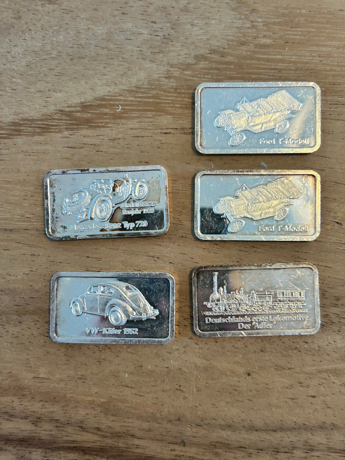 5x Degussa zilver ounces, Postzegels en Munten, Edelmetalen en Baren, Ophalen of Verzenden, Zilver