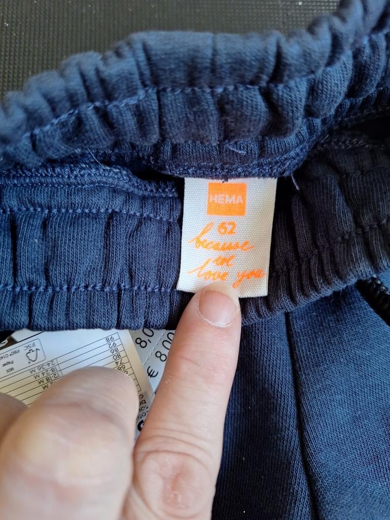 Nieuwe donkerblauwe joggingsbroek maat 62, Broekje, Jongetje of Meisje, Hema, Onbekend