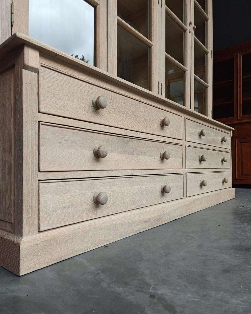 Prachtige eikenhouten buffetkast | Vitrinekast eiken #6882, -, 200 cm of meer, -, Metaal