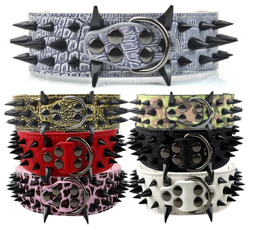 Honden halsband met spikes hals band punten stekels hond, Dieren en Toebehoren, Hondenhalsbanden en Penningen, Nieuw, Verzenden