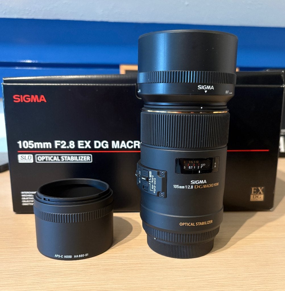 Sigma105mm f2.8 EX DG OS HSM Macro Canon EF-mount objectief, Ophalen, Sigma, Beeldstabilisatie, Zo goed als nieuw