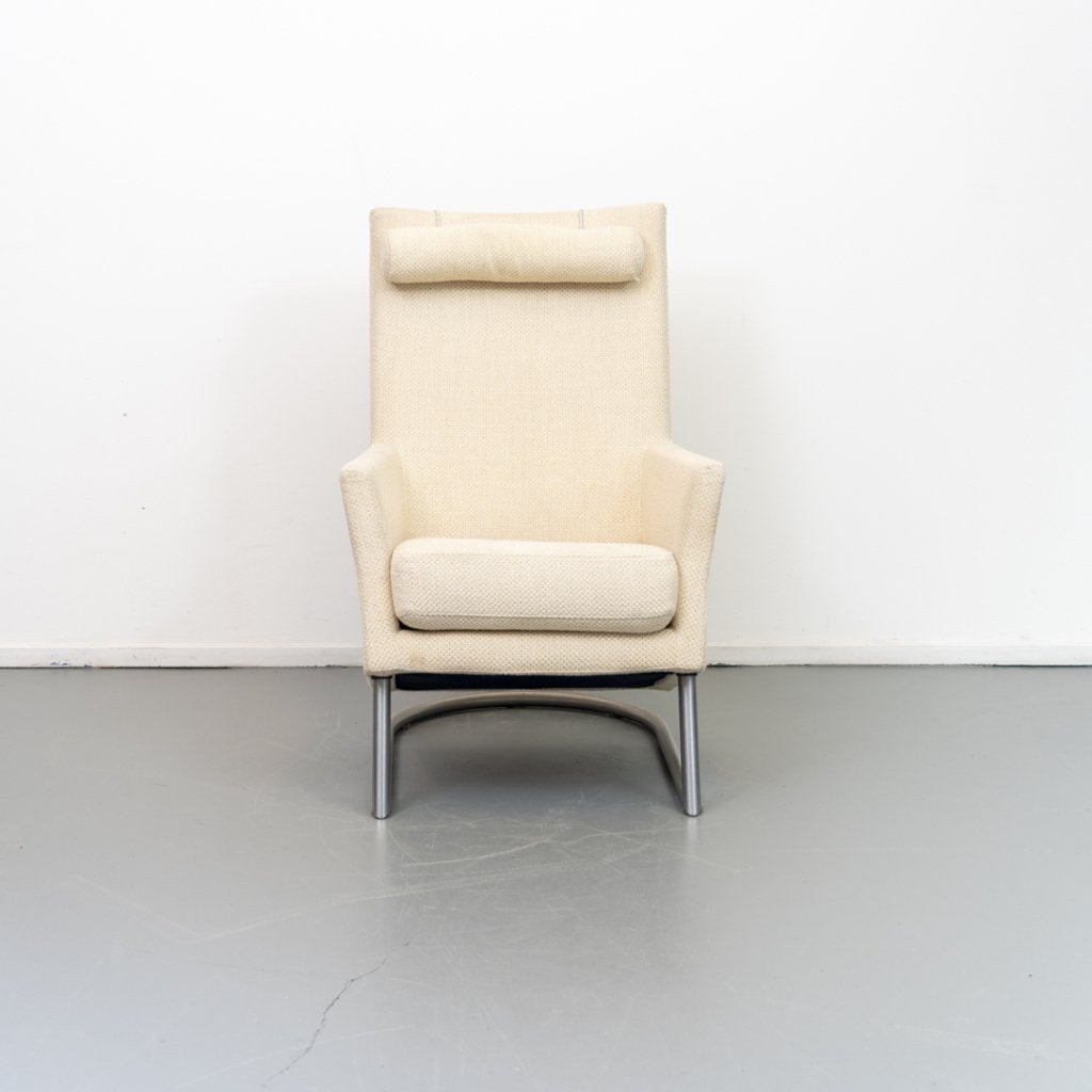 Montis Madonna Fauteuil Crème/Wit Stof - Metaal Sledepoot, Niet ingevuld, Zo goed als nieuw, Niet ingevuld, Niet ingevuld