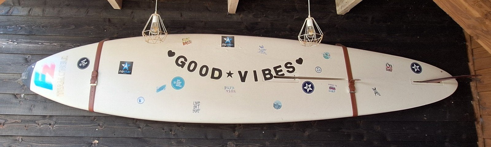 Decoratieve Surfplank "Good Vibes", Ophalen, Gebruikt, Wit, Kunststof