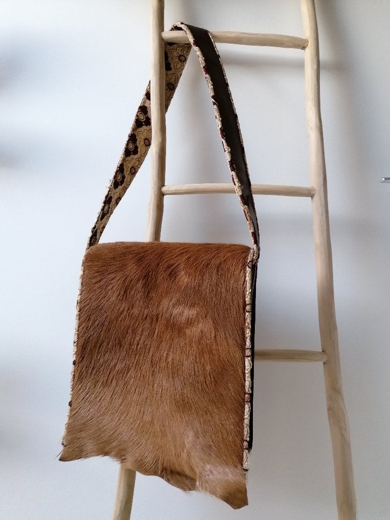 Tas van koeienhuid, Ophalen of Verzenden, Nieuw, Bruin, Handtas
