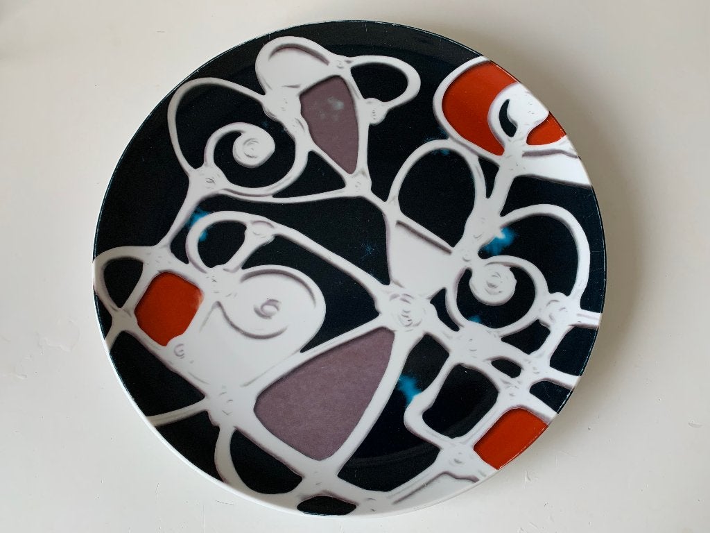 Kunst bord Arty Plate Alegria Uno Design Frank Le Pair, Antiek en Kunst, Ophalen, Bord