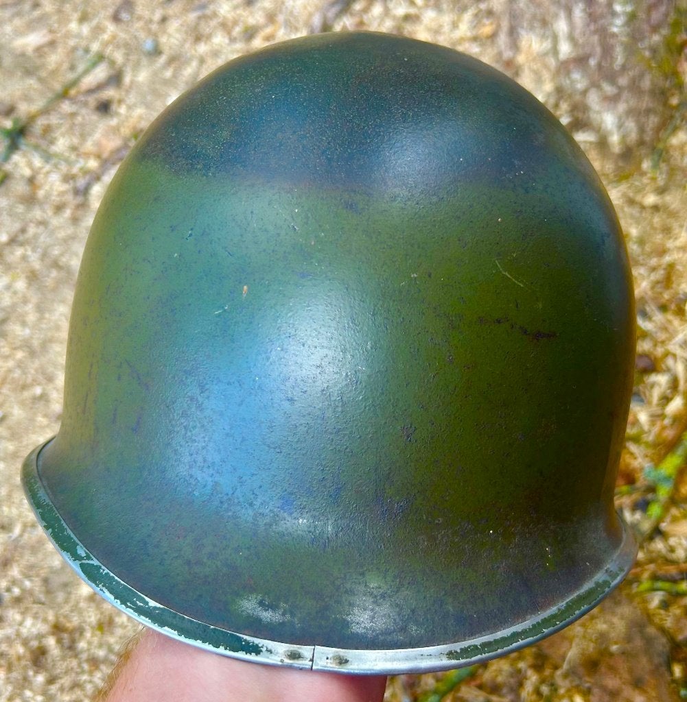 Amerikaanse M1 helm WO2 Fixed Bale, Verzamelen, Ophalen of Verzenden, Amerika, Helm of Baret