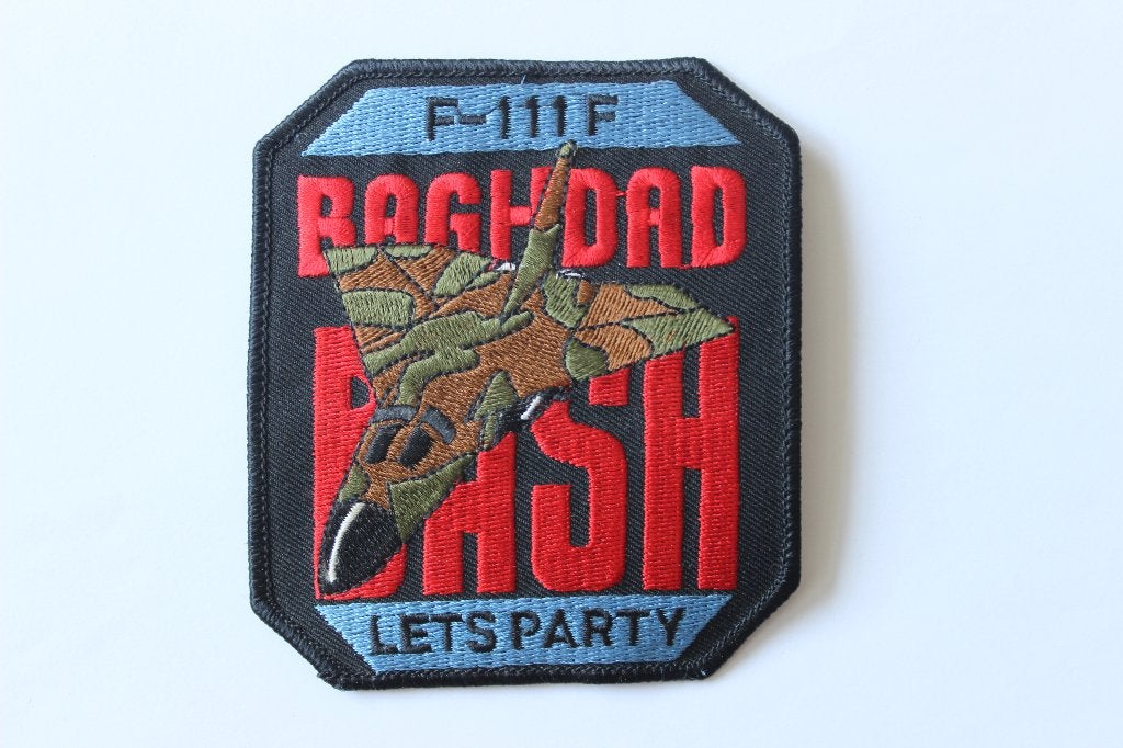 patch f-111f  baghdad  bash  lets party  usaf, Verzamelen, Verzenden, Zo goed als nieuw, Patch, Badge of Embleem