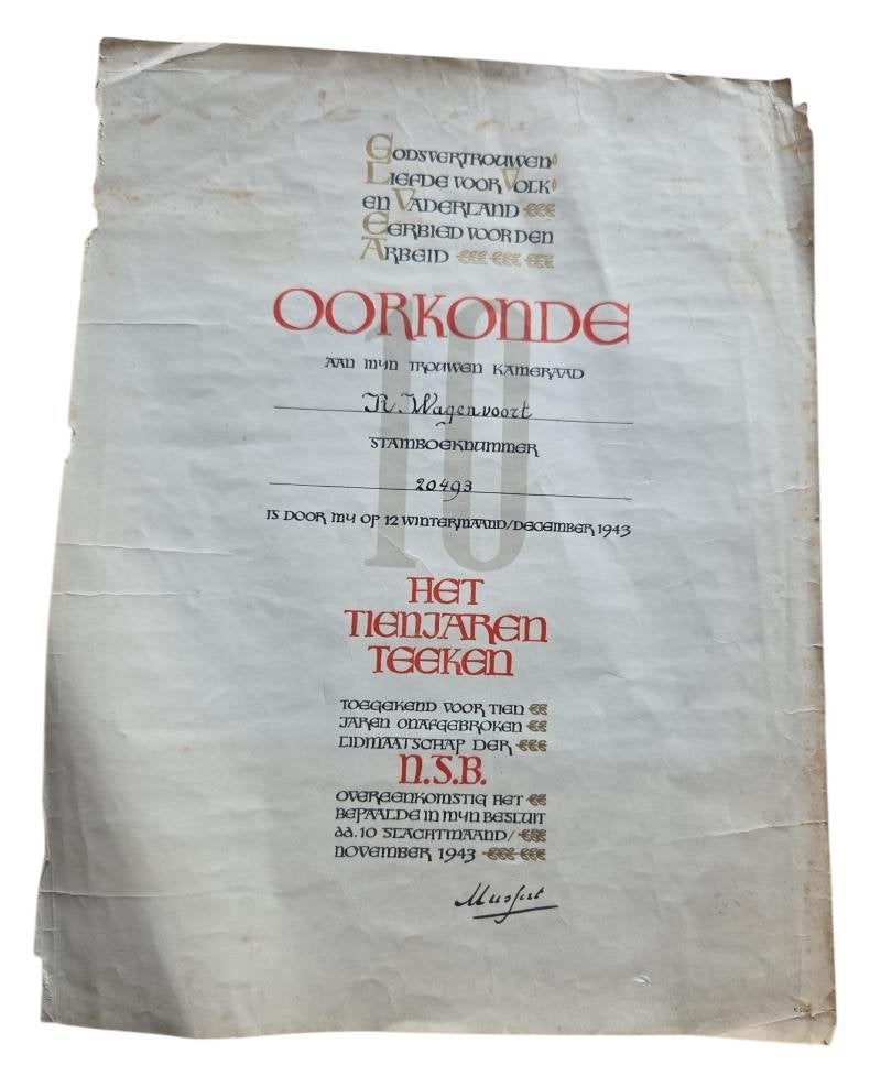 nederlandse ww2 document op naam, Verzamelen, Ophalen of Verzenden, Nederland