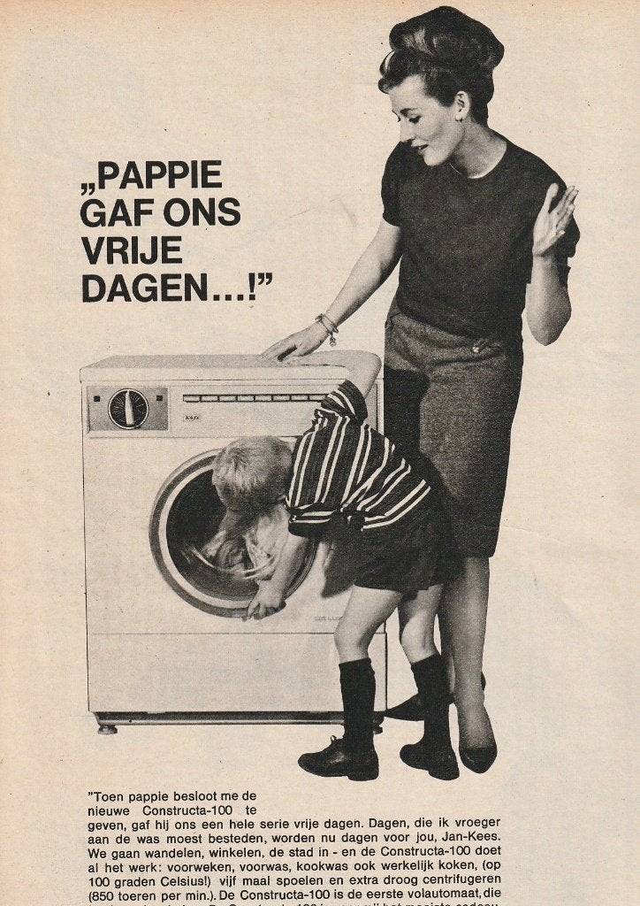 Retro reclame 1964 Constructa wasmachine jongetje & mama, Verzamelen, Retro, Overige typen, Verzenden