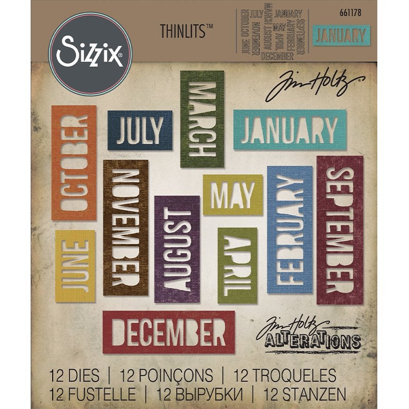 Sizzix Tim Holtz Thinlits Calendar Words Block #661178, Verzenden, Nieuw, Frame of Mal, Sizzix