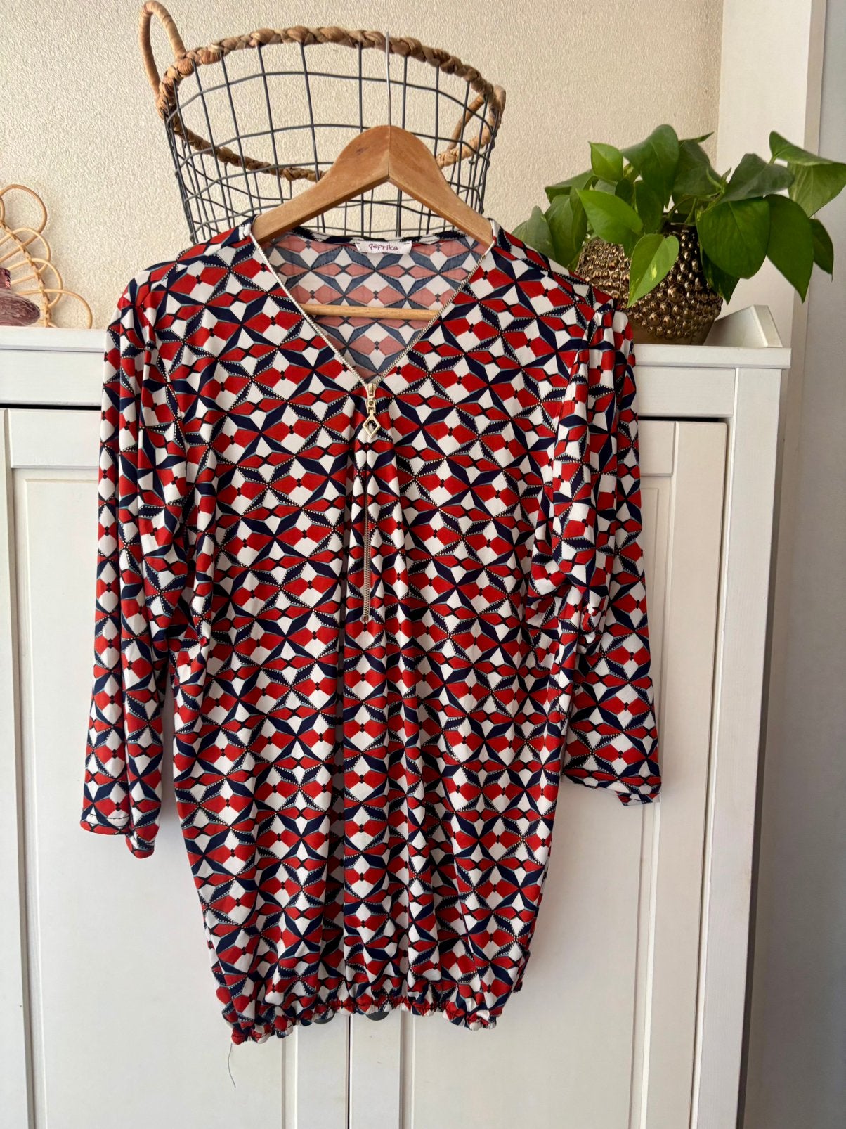 Paprika blouse maat 46, Kleding | Dames, Ophalen of Verzenden, Zo goed als nieuw, Maat 46/48 (XL) of groter, Rood