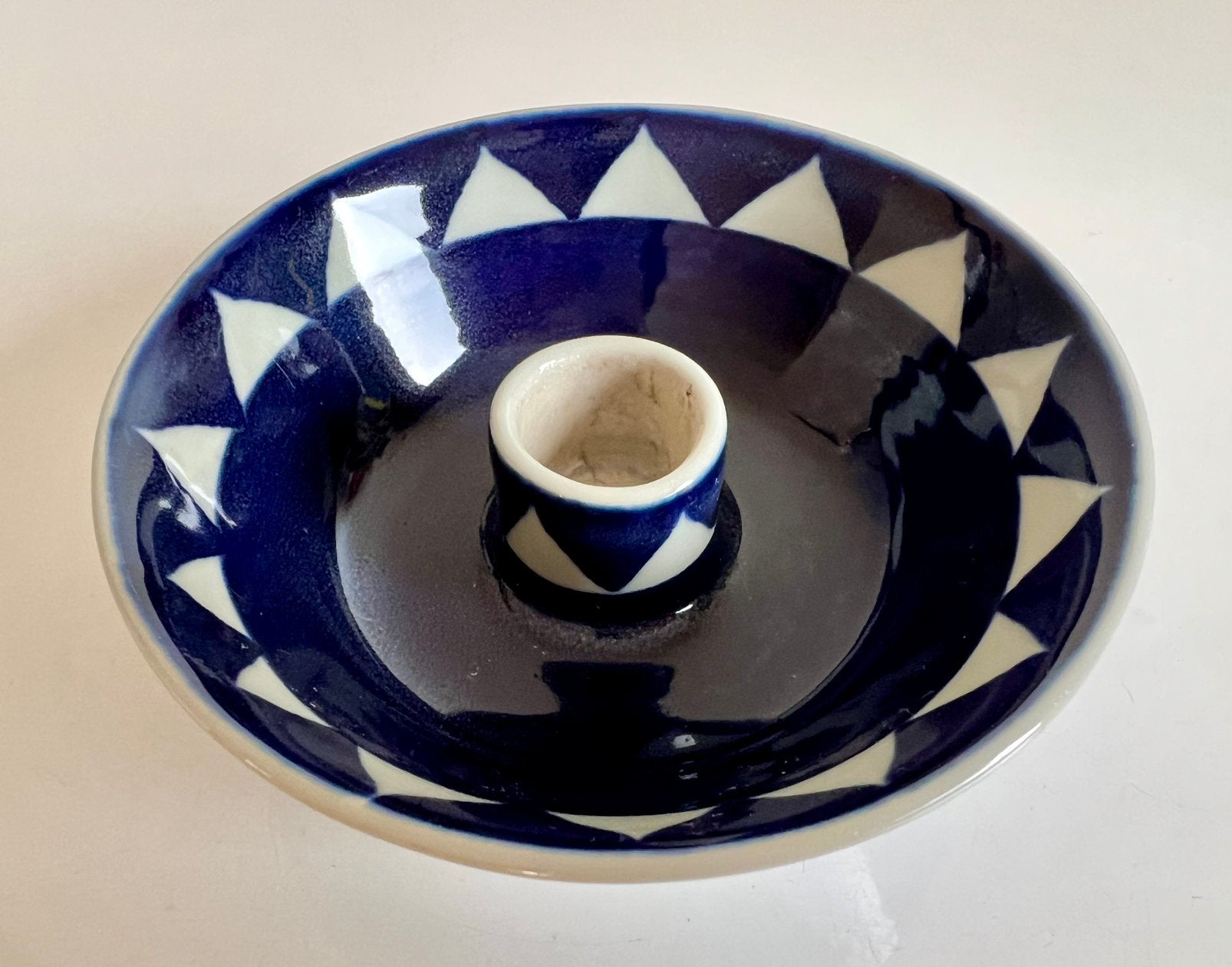 Rörstrand Porselein Kandelaar Blauw Wit Marianne Westman 50s, Huis en Inrichting, Ophalen of Verzenden, Zo goed als nieuw, Steen/keramiek