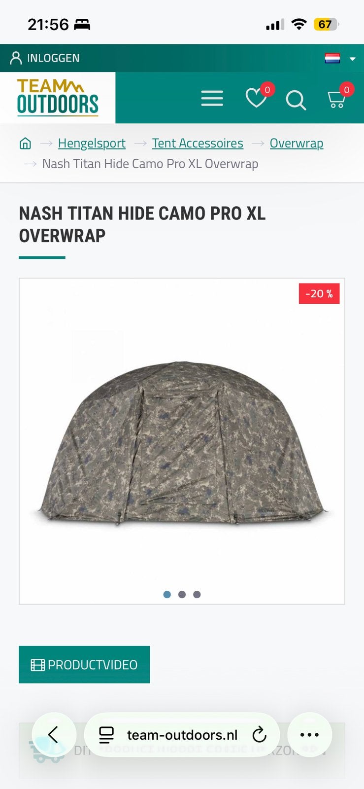 Gezocht NASH TITAN HIDE CAMO PRO XL OVERWRAP, Ophalen of Verzenden, Zo goed als nieuw