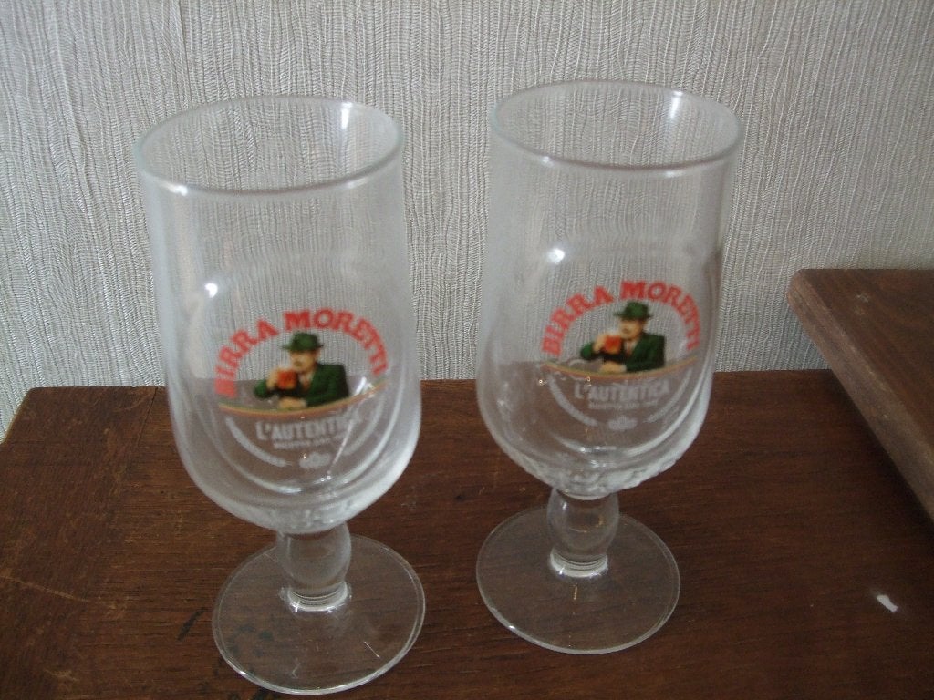 Birra Moretti bier glazenset (nr.2)   0.25 ltr., Ophalen of Verzenden, Nieuw, Glas of Glazen, Overige merken
