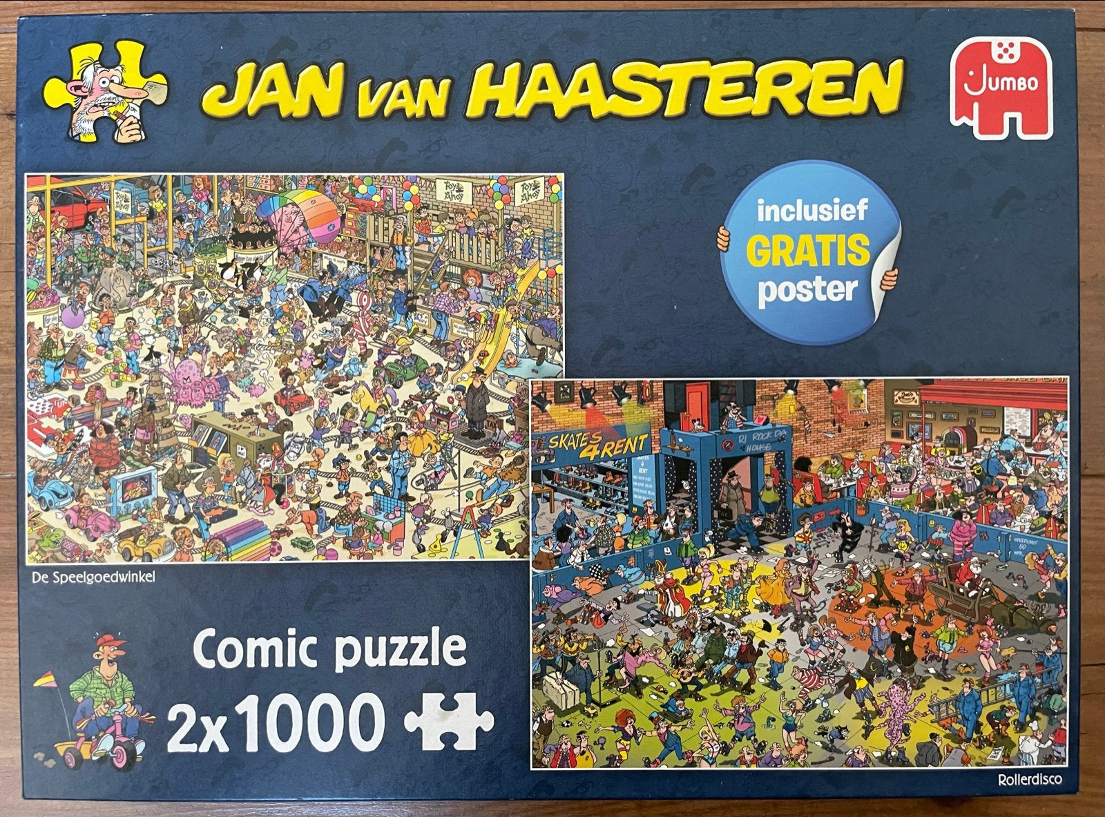Jan van Haasteren Puzzel 2x1000 stukjes, Ophalen, 500 t/m 1500 stukjes, Gebruikt, Legpuzzel