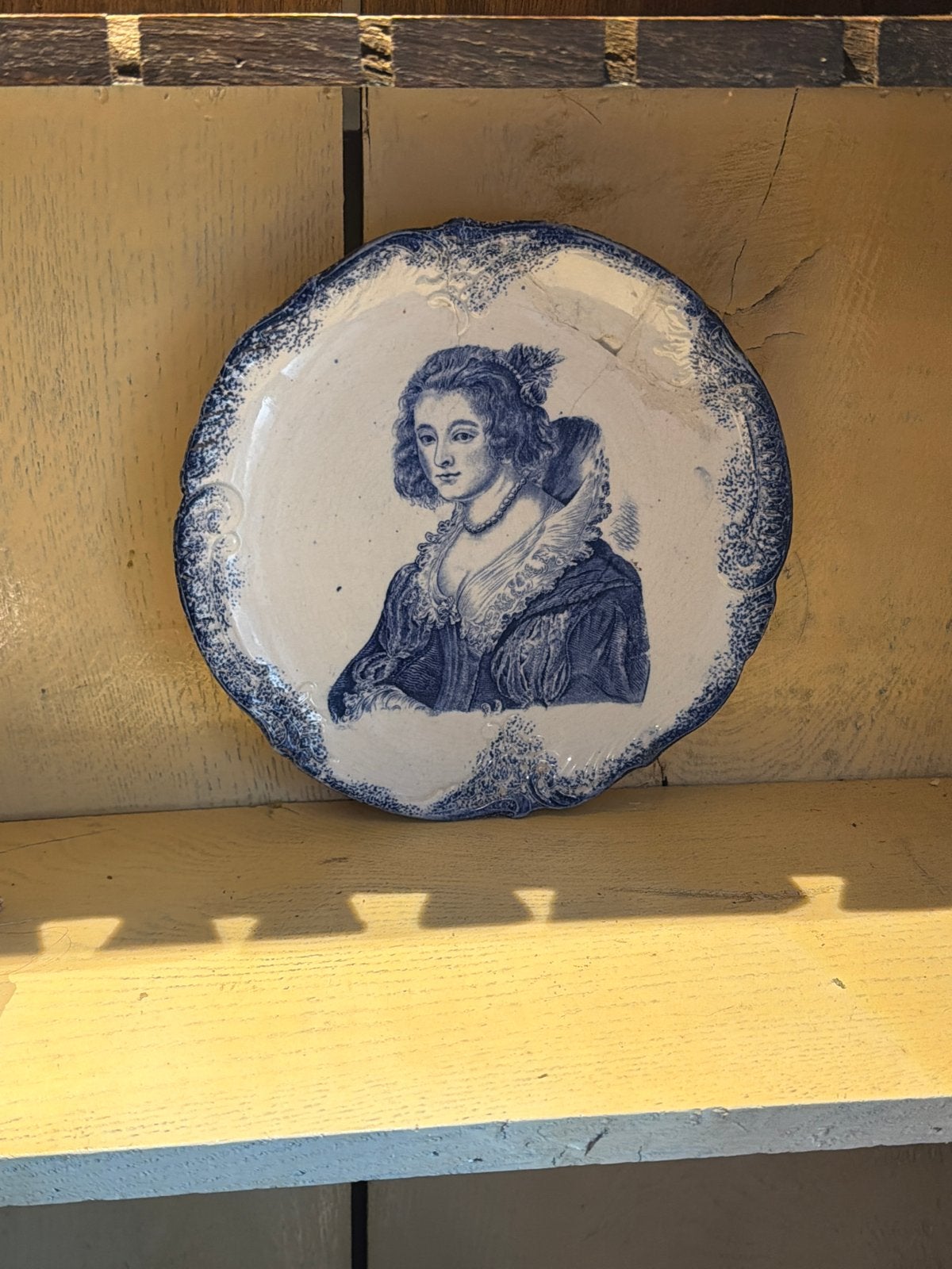 Antiek sierbord Hélène Fourment, 19e eeuw, blauw wit, Ophalen of Verzenden