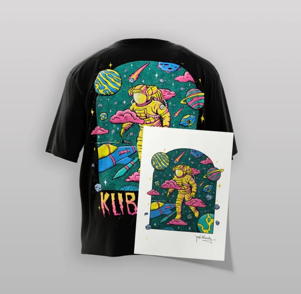 Kubansky Astronaut T-shirt met unieke print en box, Ophalen of Verzenden, Nieuw, Maat 56/58 (XL), Zwart
