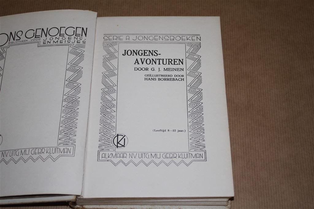 Jongensavonturen. G.J. Meinen. 1e dr. 1933., Ophalen of Verzenden, Gelezen