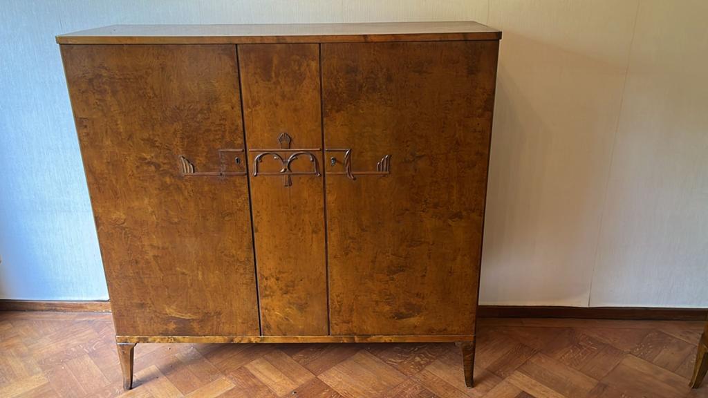 Mooie retro vintage archief kast hout 130x45x127, Huis en Inrichting, Kasten | Dressoirs, Ophalen, Zo goed als nieuw, 25 tot 50 cm