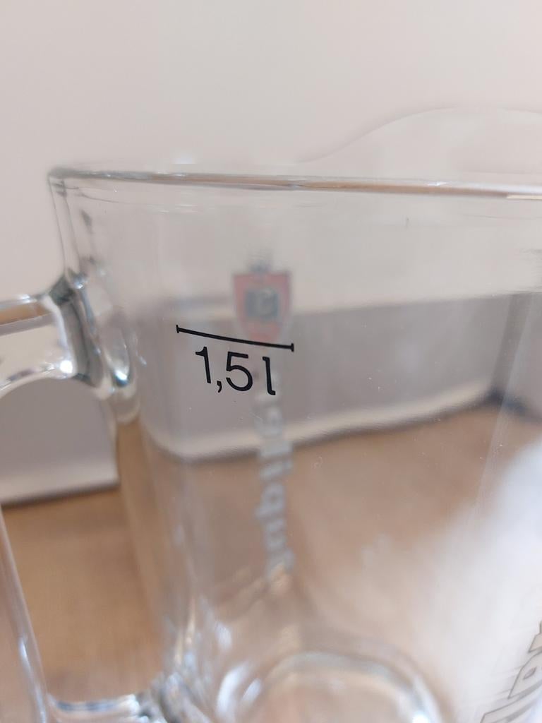 Jupiler pitcher glas 1,5l, Ophalen of Verzenden, Glas of Glazen