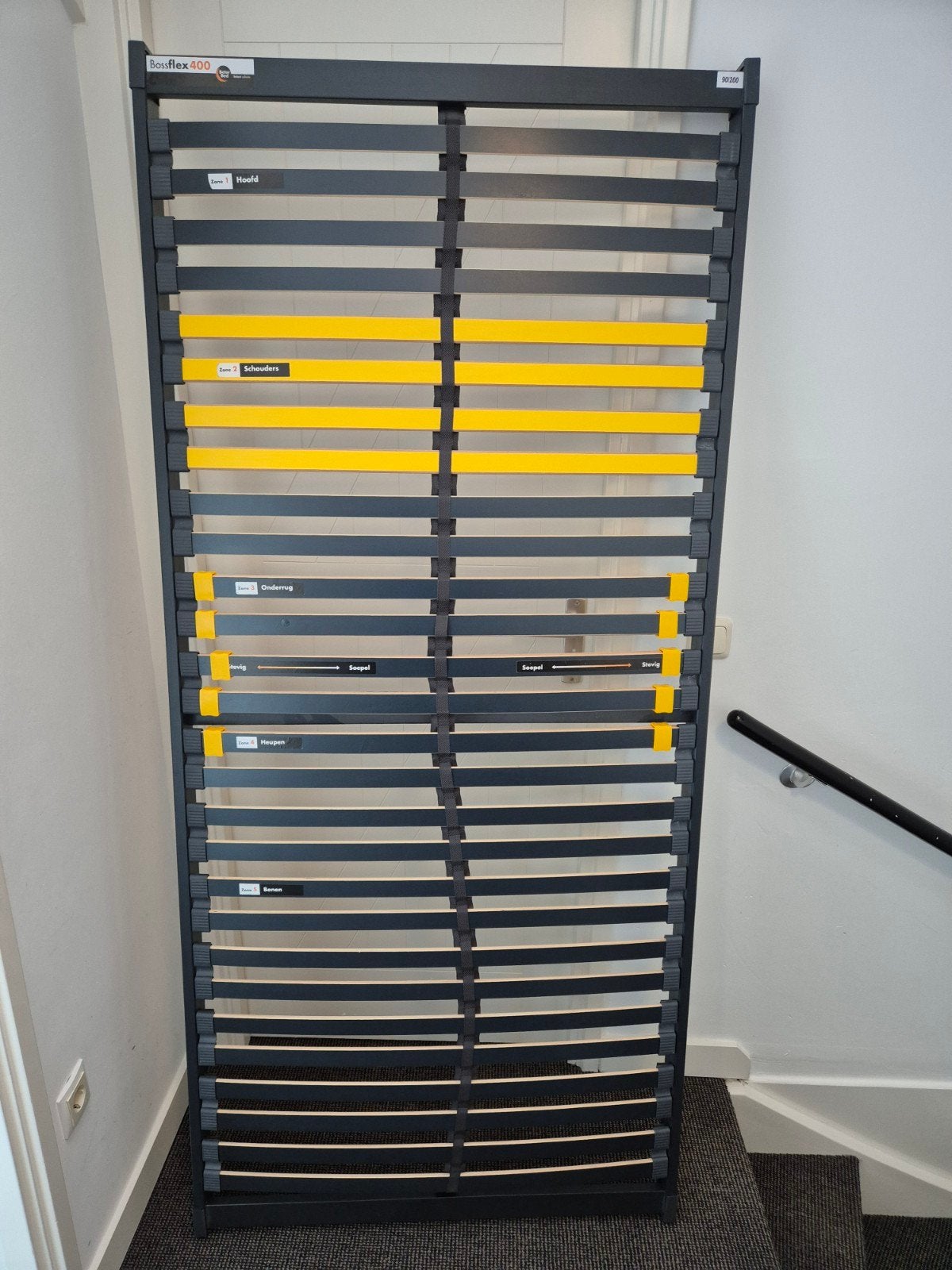 Bossflex 400 lattenbodem 90x200 cm - Beter Bed, Ophalen, 90 cm, Eenpersoons, Zo goed als nieuw