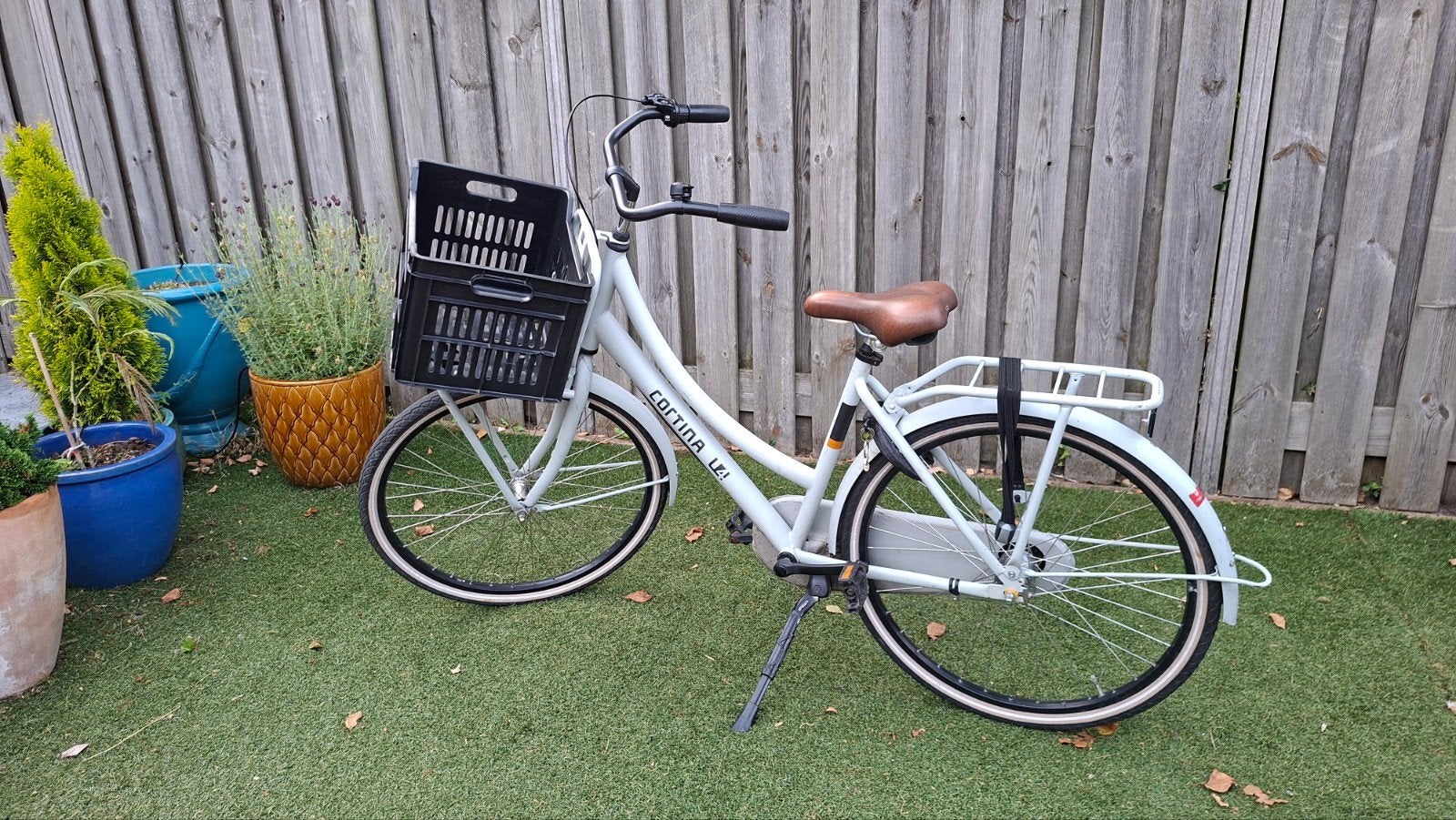 Cortina U4 transportfiets 26 inch met voordrager, Terugtraprem, Gebruikt, 47 tot 50 cm, Versnellingen