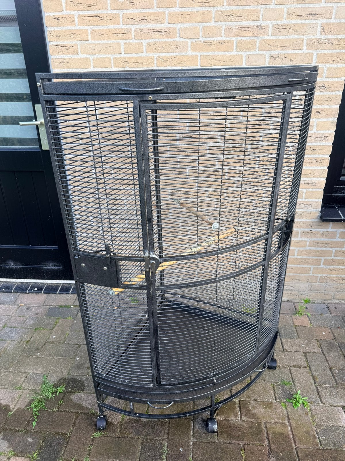 Vogelkooi hoek merk Keddoc, Ophalen, Zo goed als nieuw, Hout, Vogelkooi