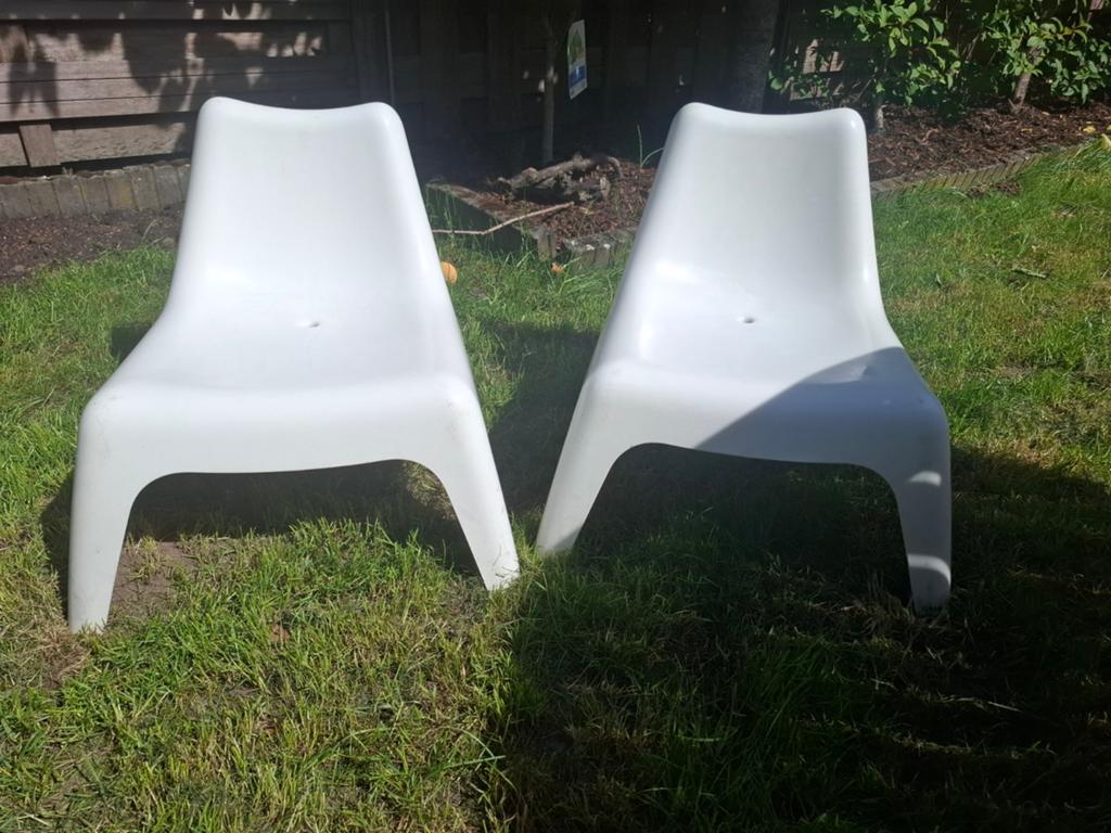 Set ikea Tuinstoelen voor kind., Kunststof, Gebruikt, Twee, Wit